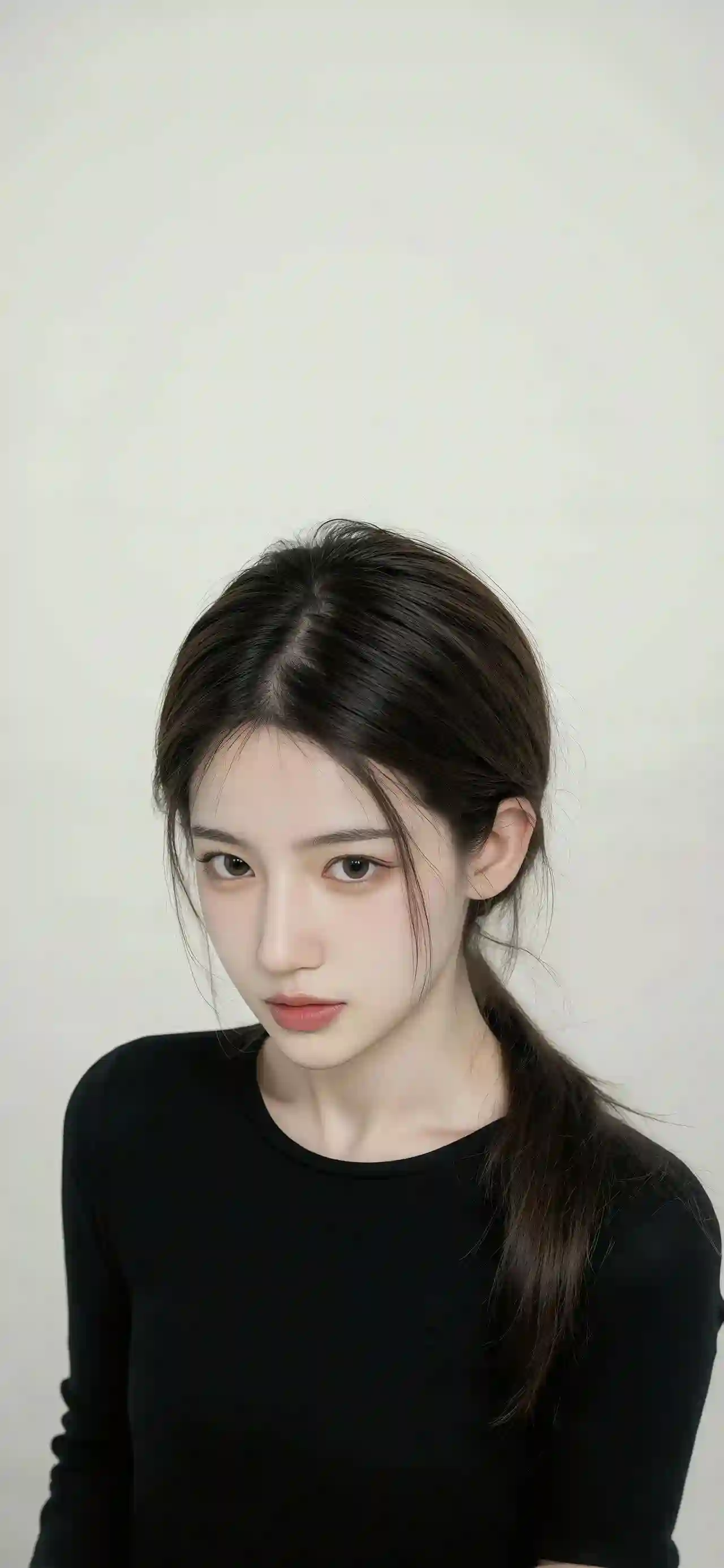 长发黑衣美女 长发美女 黑色衣服 
