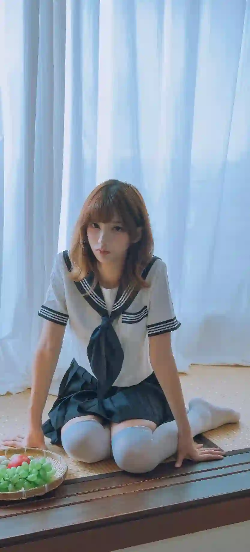 水手服 少女 制服 清新 榻榻米 人像摄影