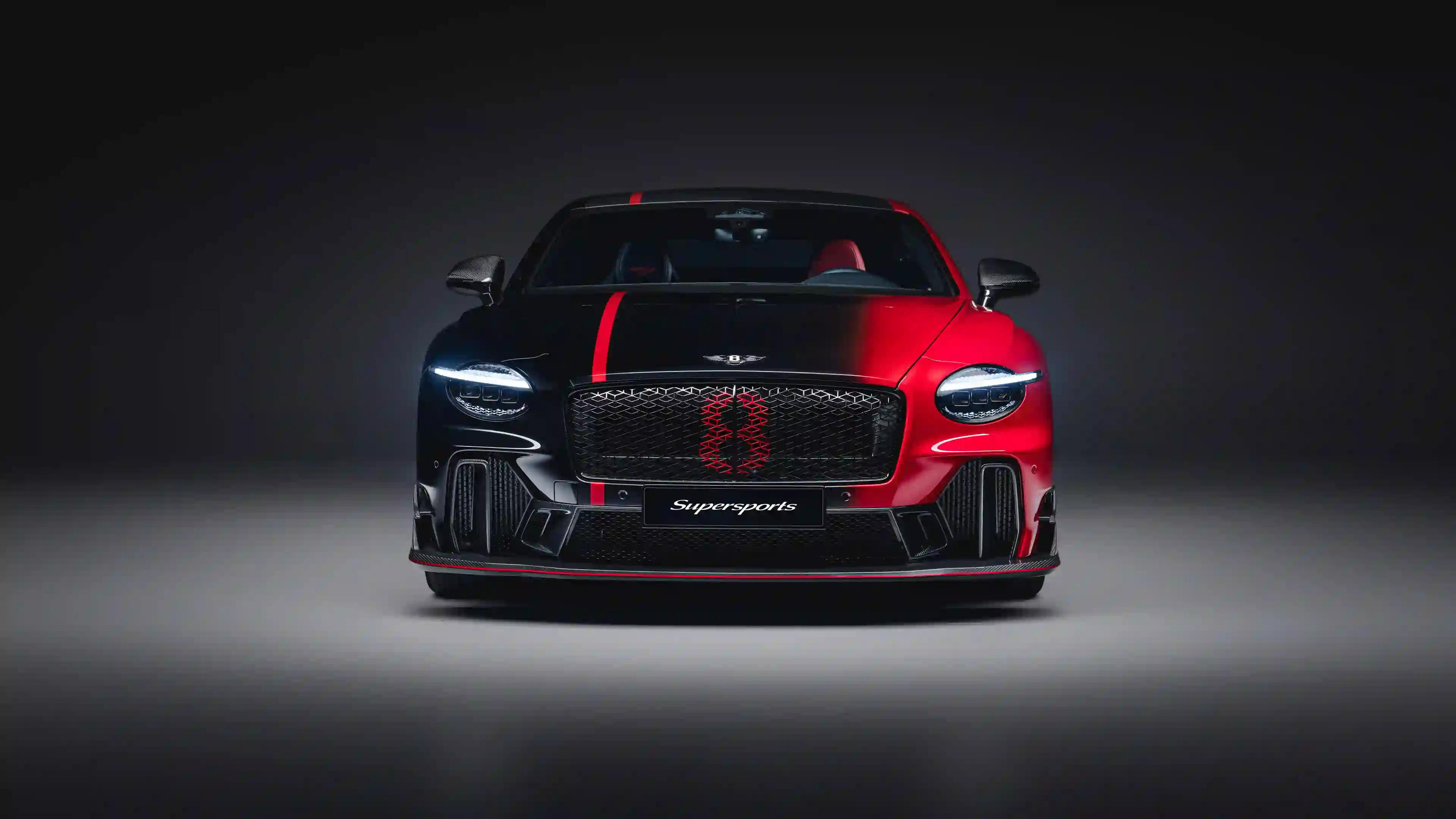 宾利 gt supersports 红黑跑车 