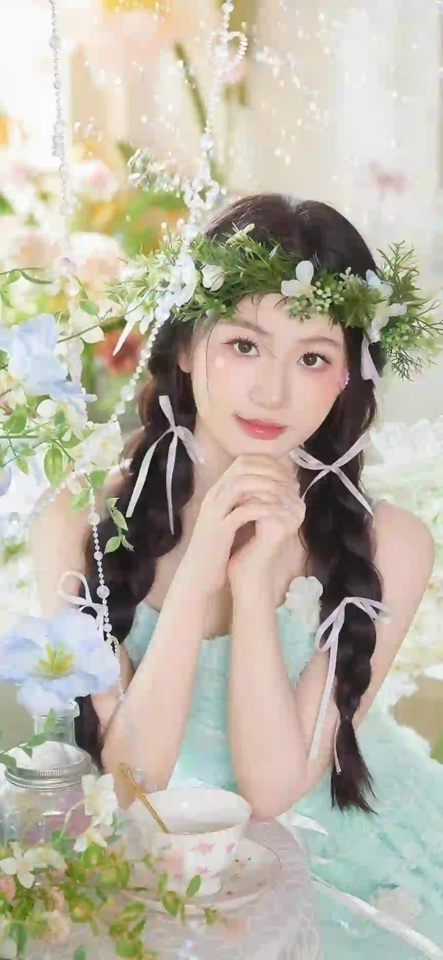 可爱清纯美女 绿色