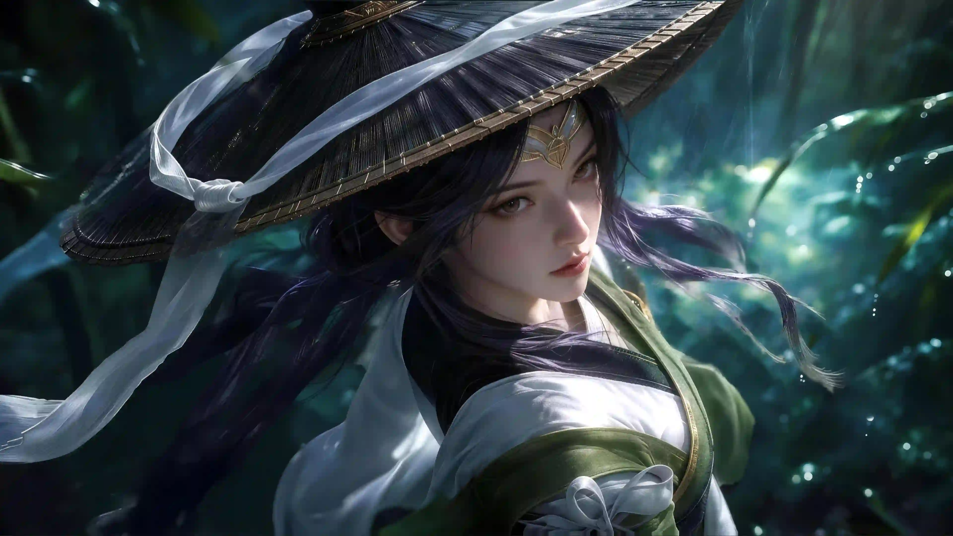 王者荣耀 上官婉儿 斗笠 森林