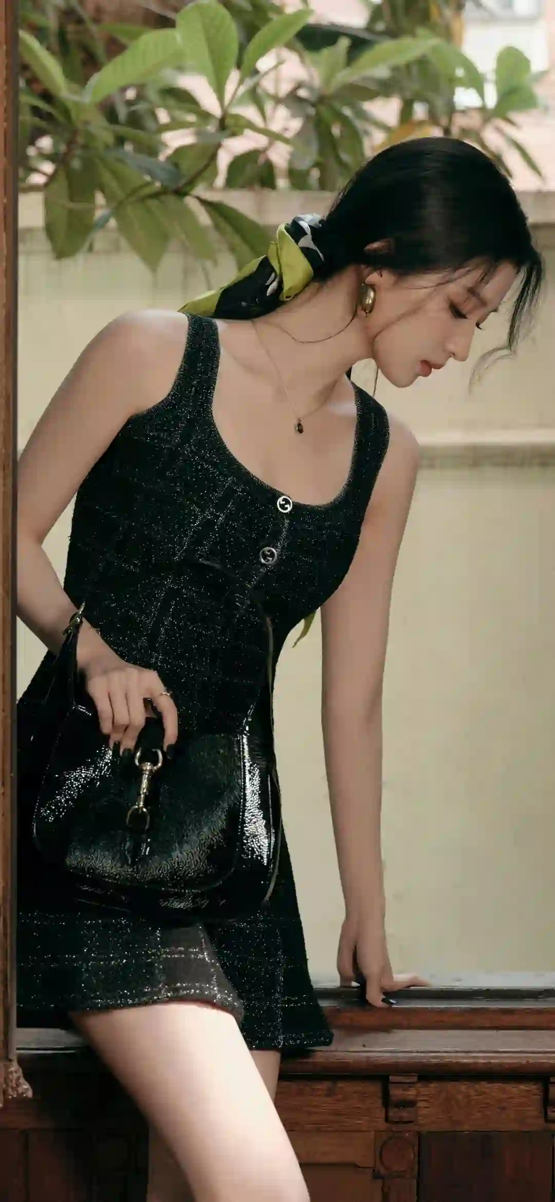 黑色裙子 长腿美女 王楚然 
