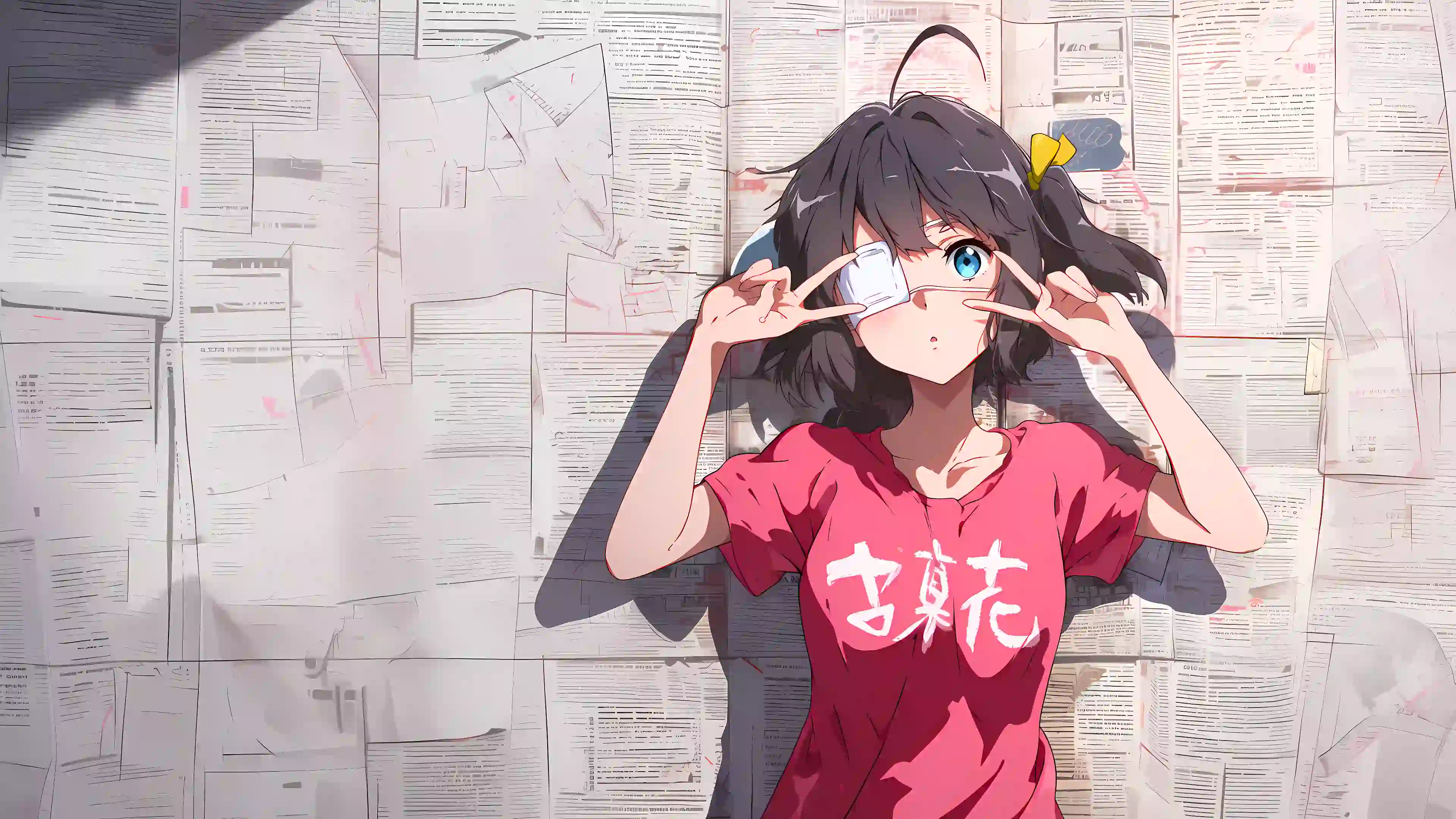 动漫女孩 二次元女孩 红色衣服