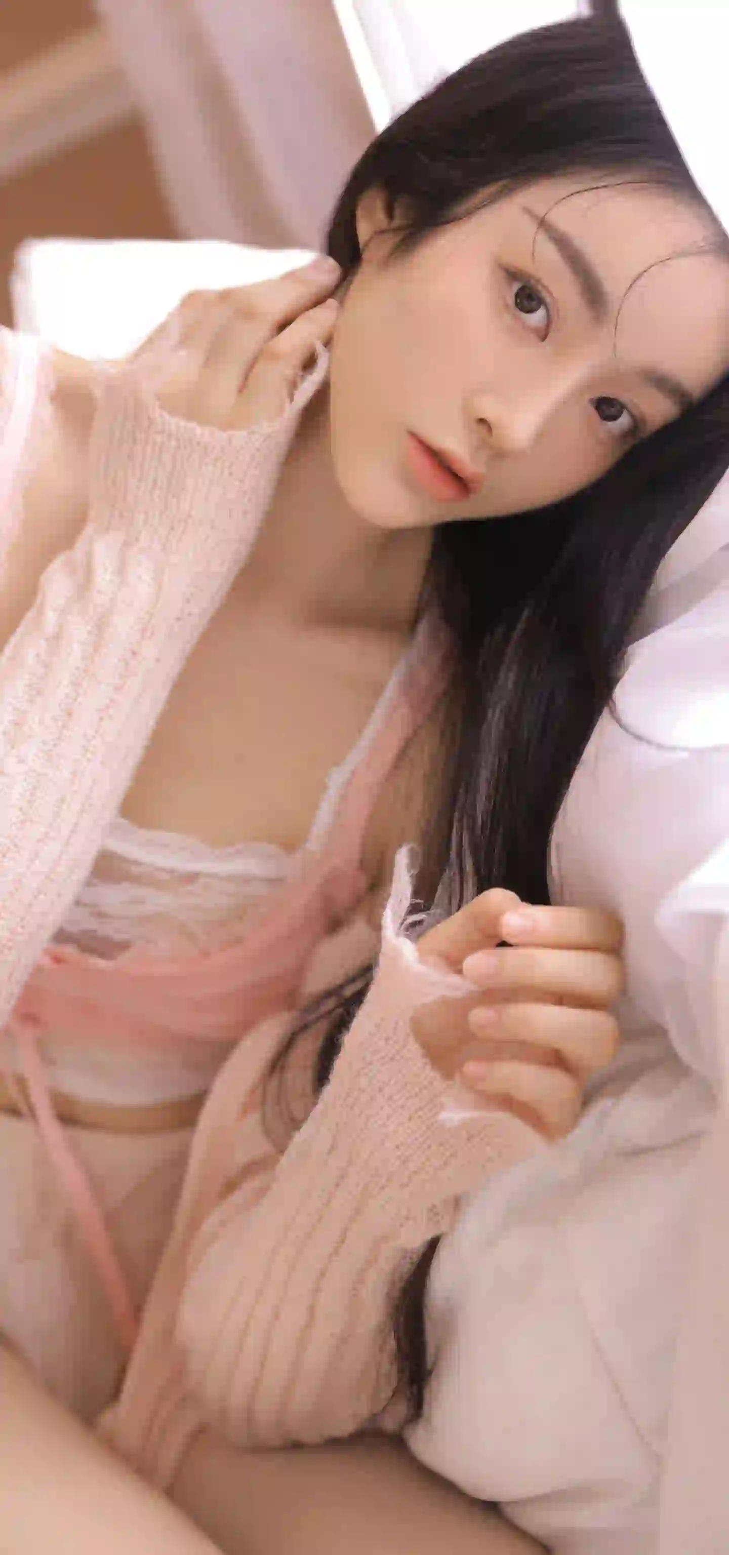 长发美女 居家写真 