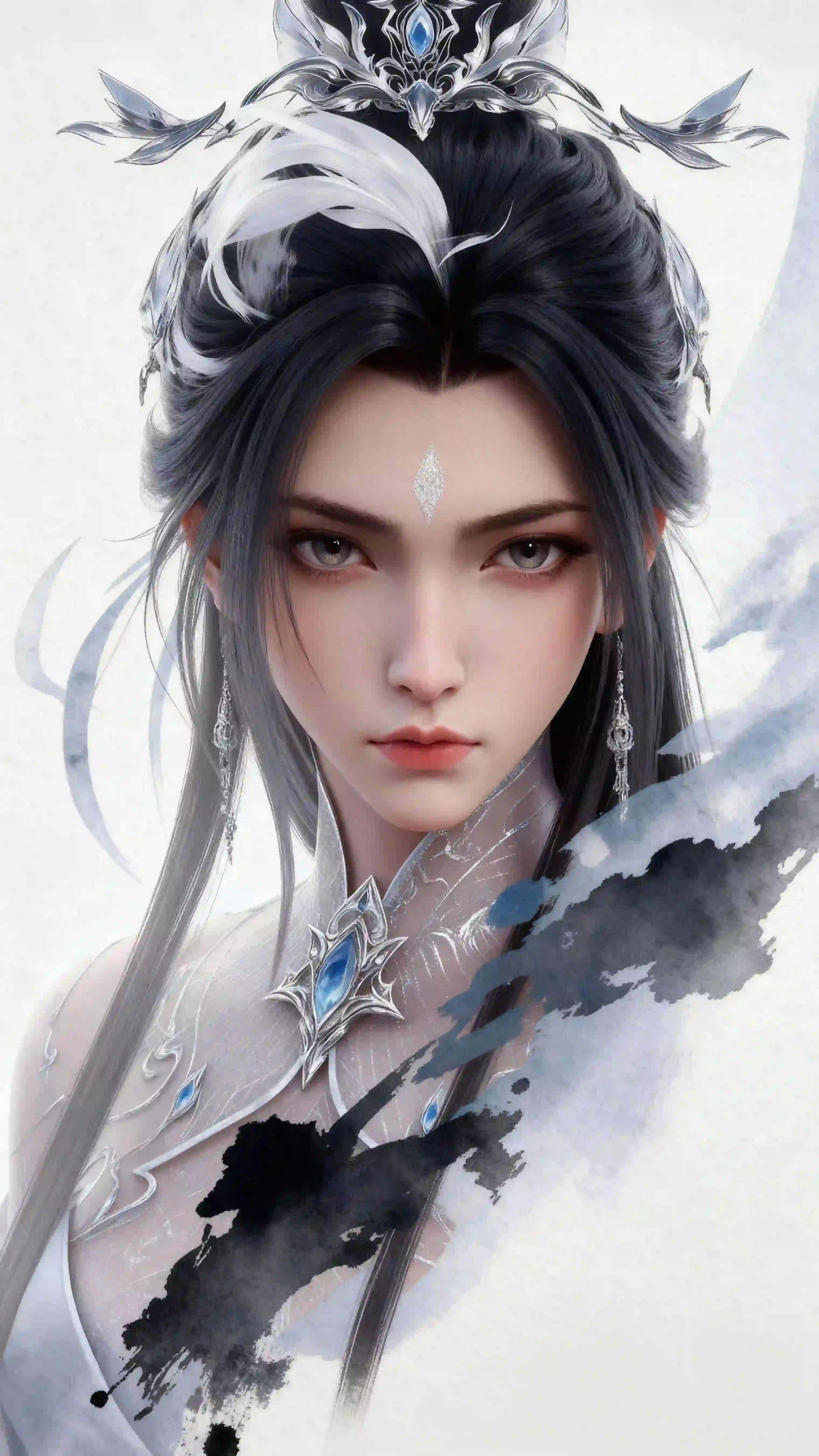 李慕婉 银饰蓝晶 国风唯美 水墨风格 仙逆