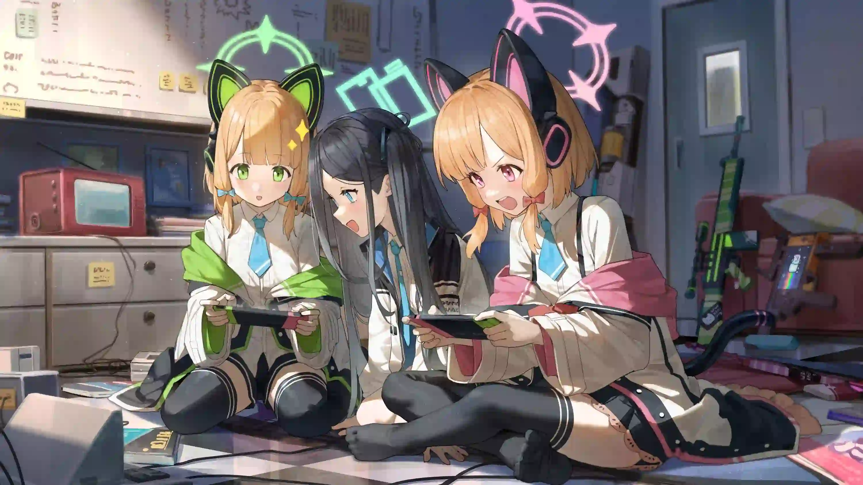 动漫女孩 二次元 打游戏 game