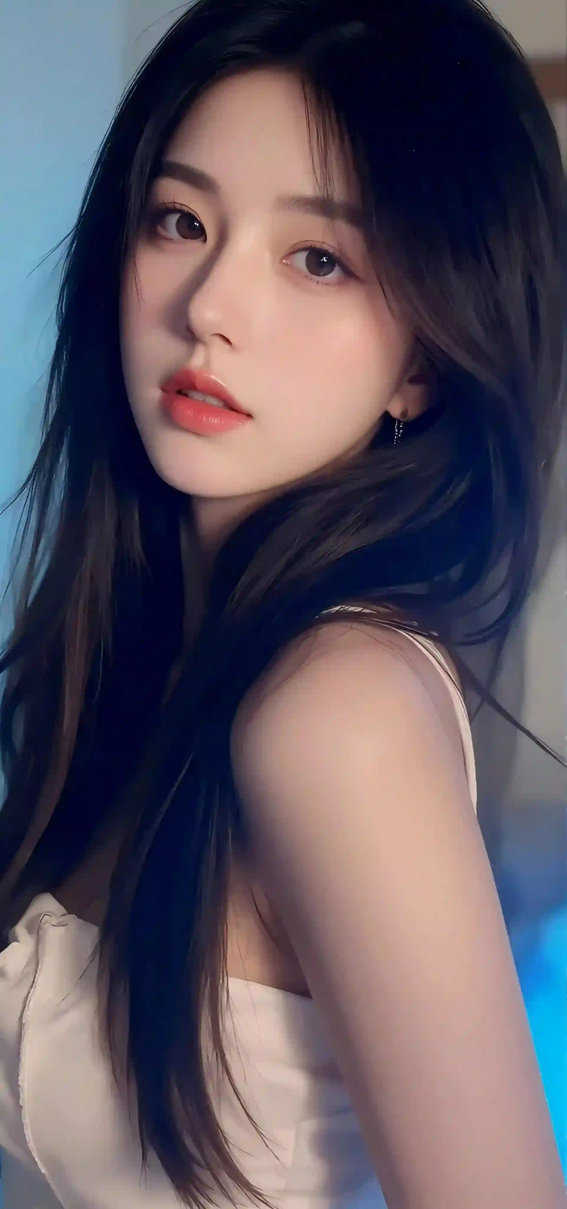 长发清纯美女 吊带美女 