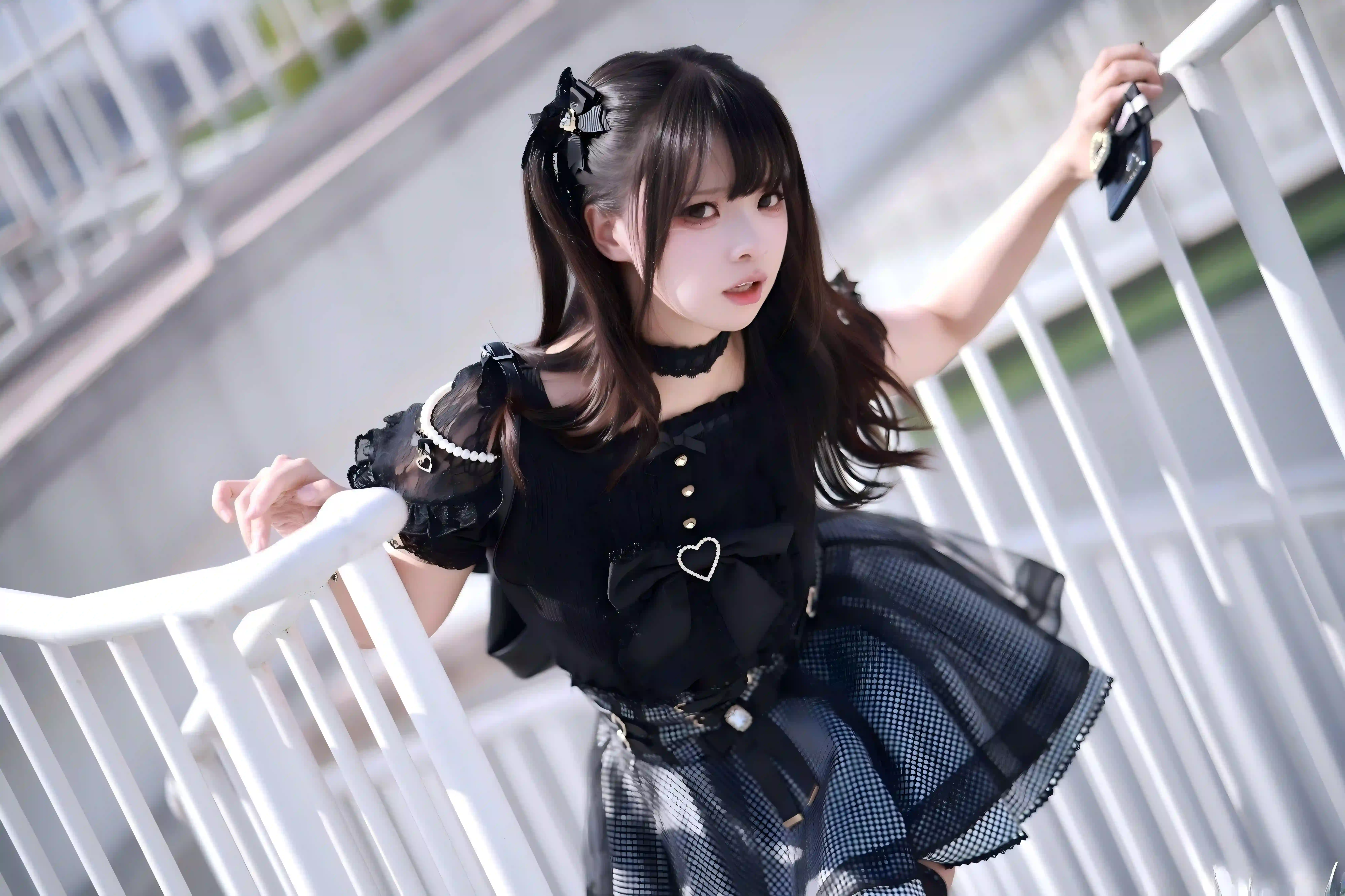 双马尾 制服穿搭 Lolita 户外写真 