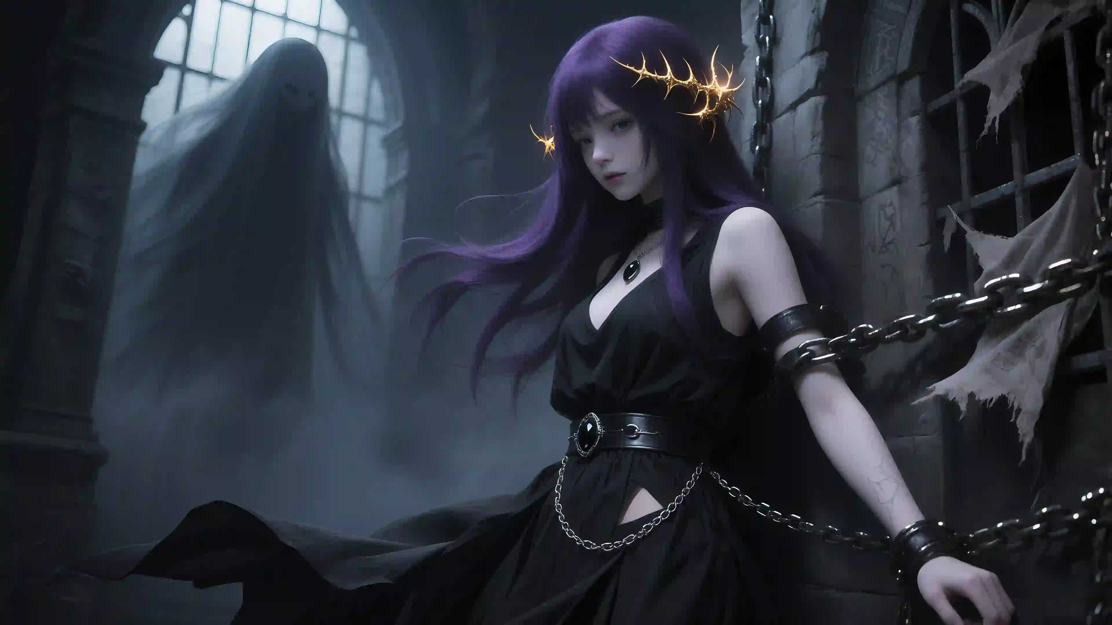 恶魔 暗黑 长发女孩 古堡 🏰