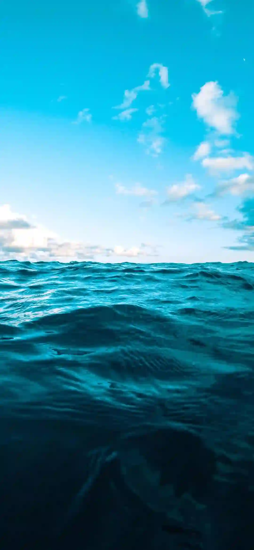 蔚蓝大海 波浪 天空 白云 治愈风景 海景