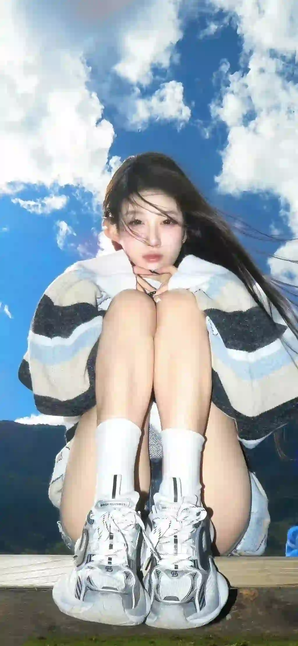 美女 长发美女 清纯美女 个性穿搭 户外