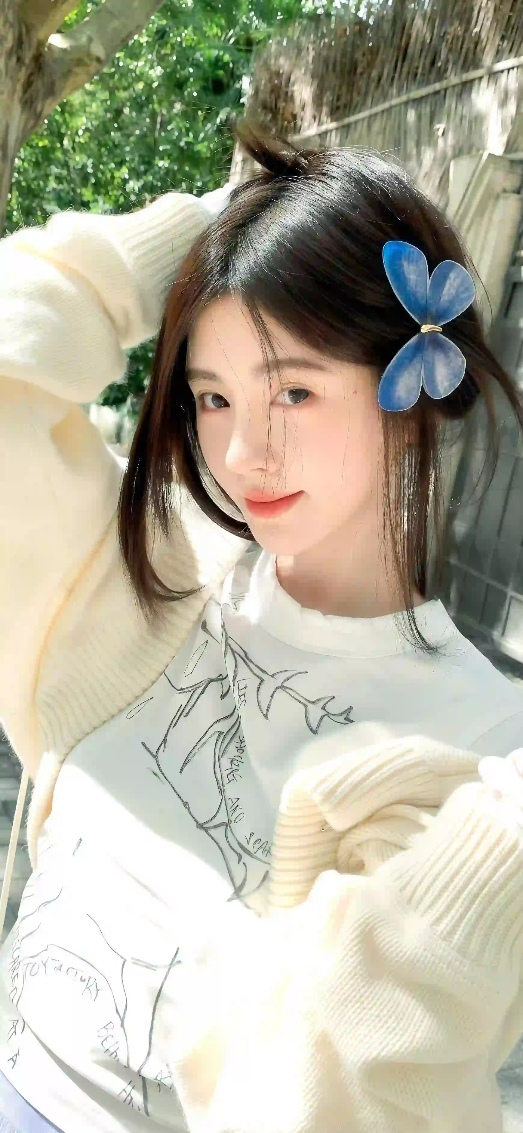 可爱美女 长发美女 阳光