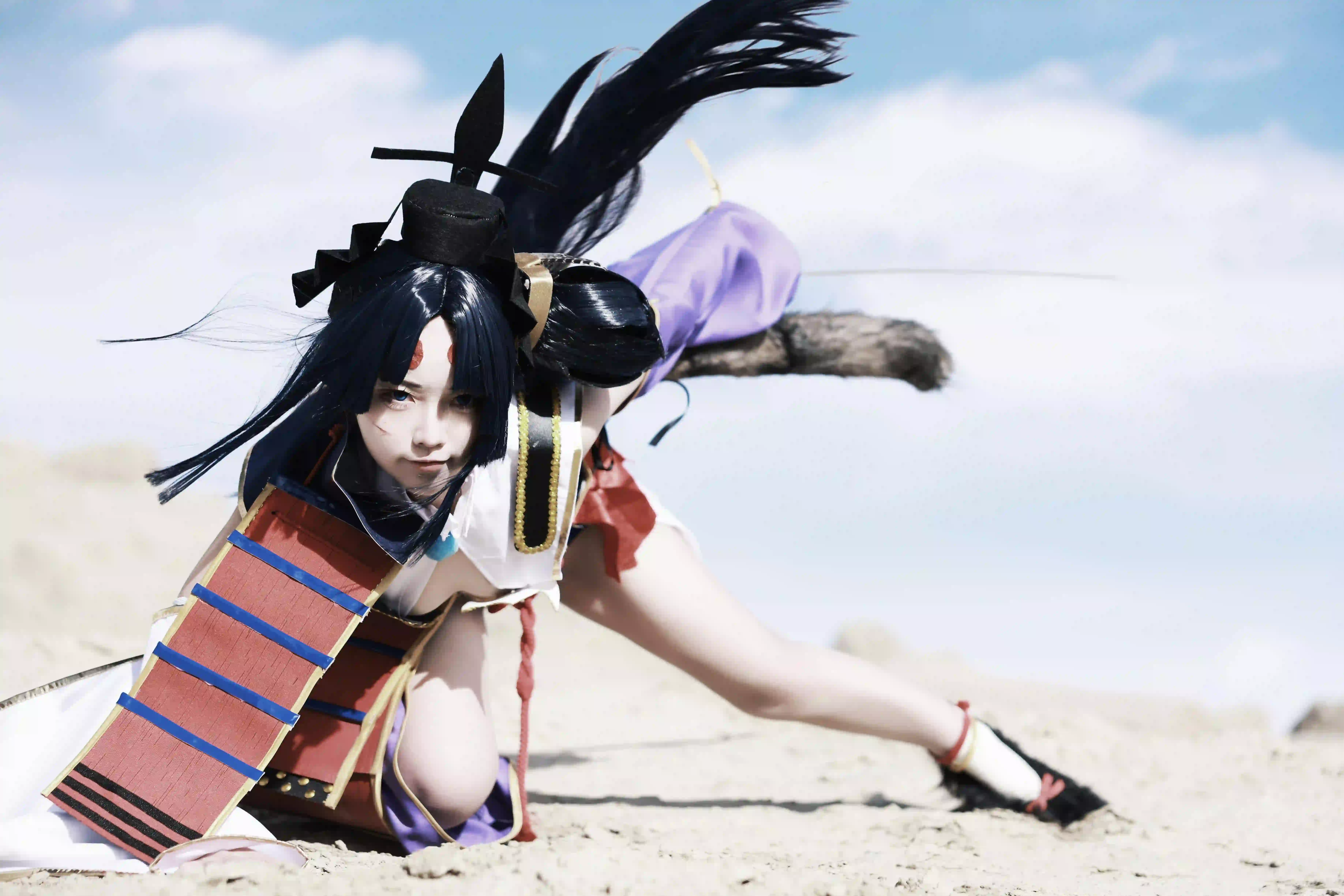 Coser 日式武器 妖刀 长发美女 日式装扮 户外
