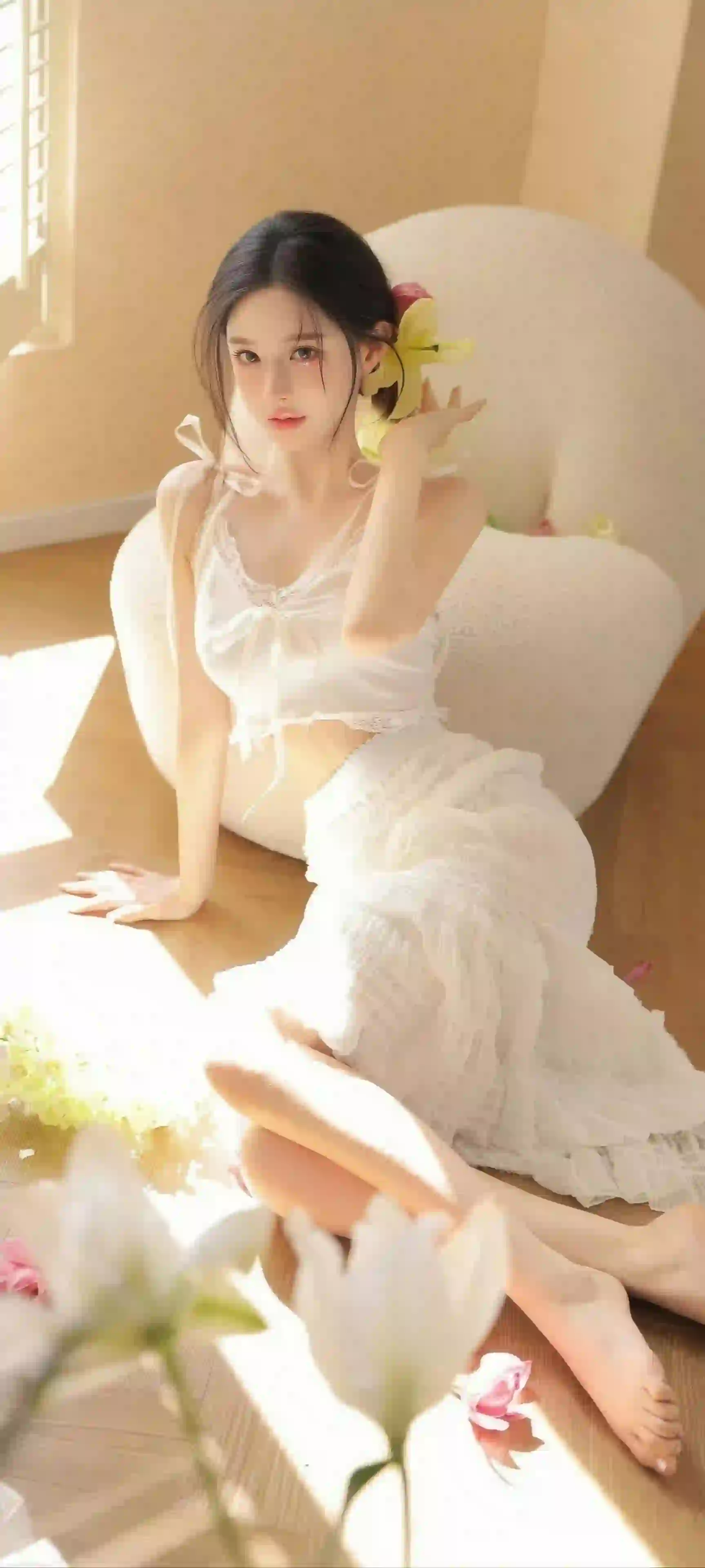 长发清纯美女 长腿美女 腿 居家写真