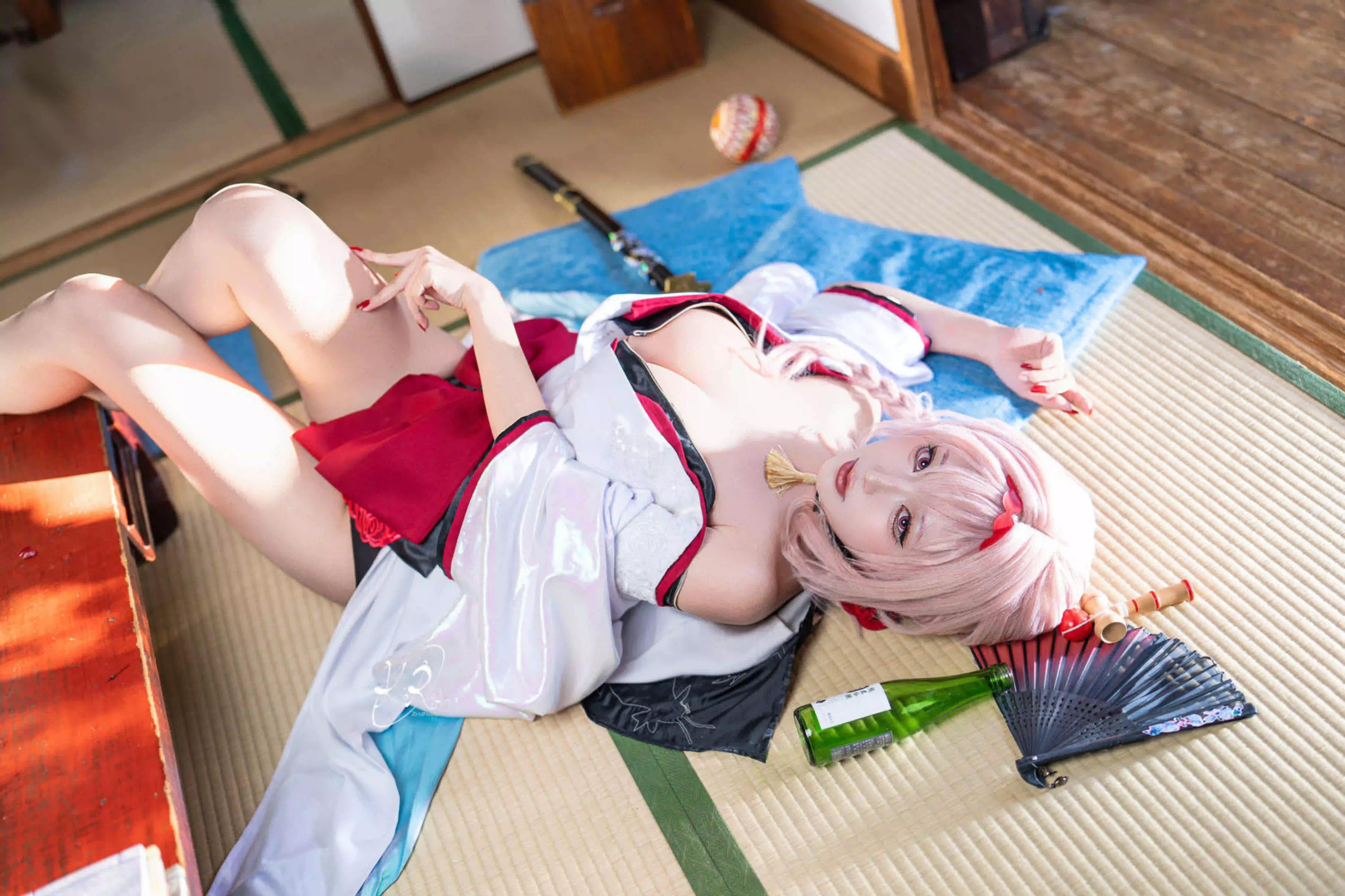 长发美女 coser 日式风格 妖刀 性感美女 和服 阳光
