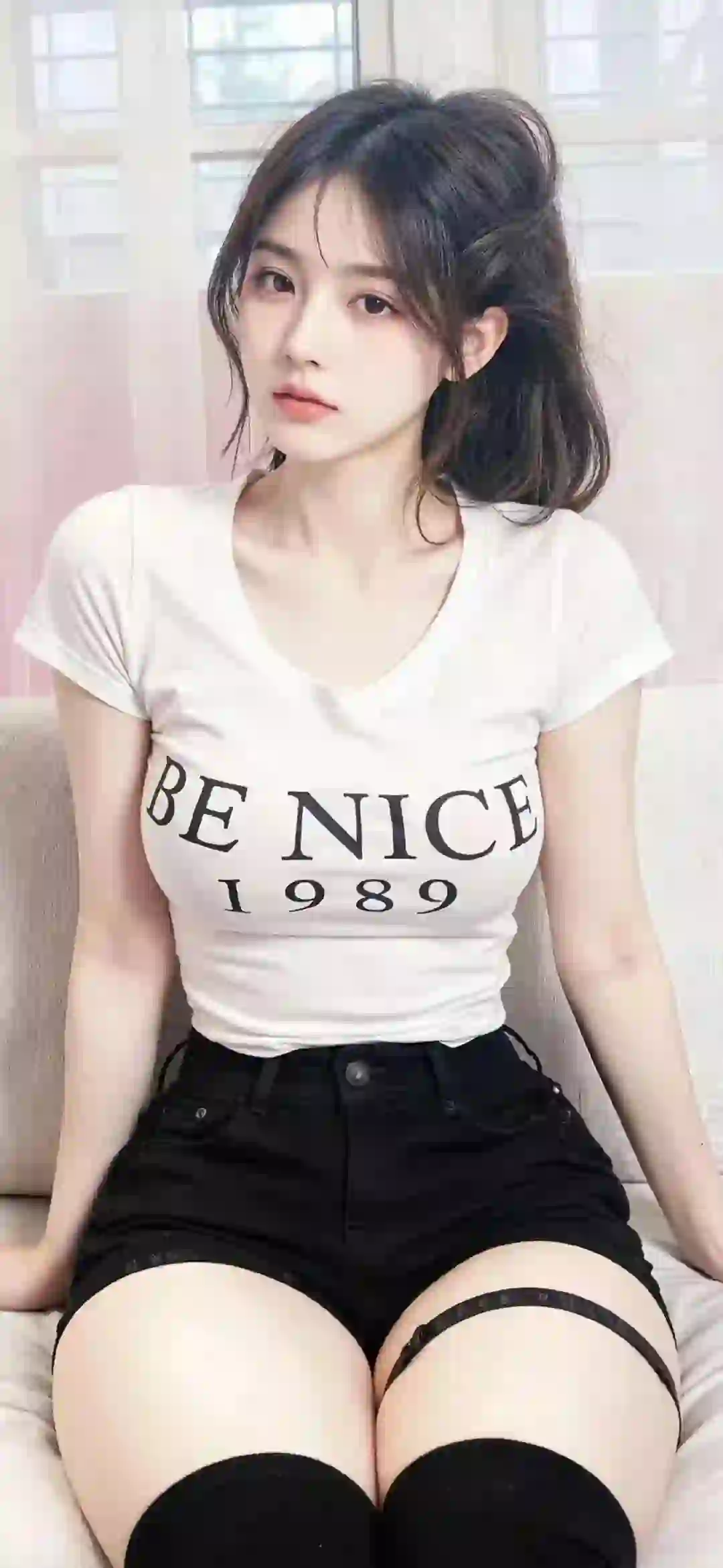 美女 长发美女 腿 黑丝 黑色丝袜