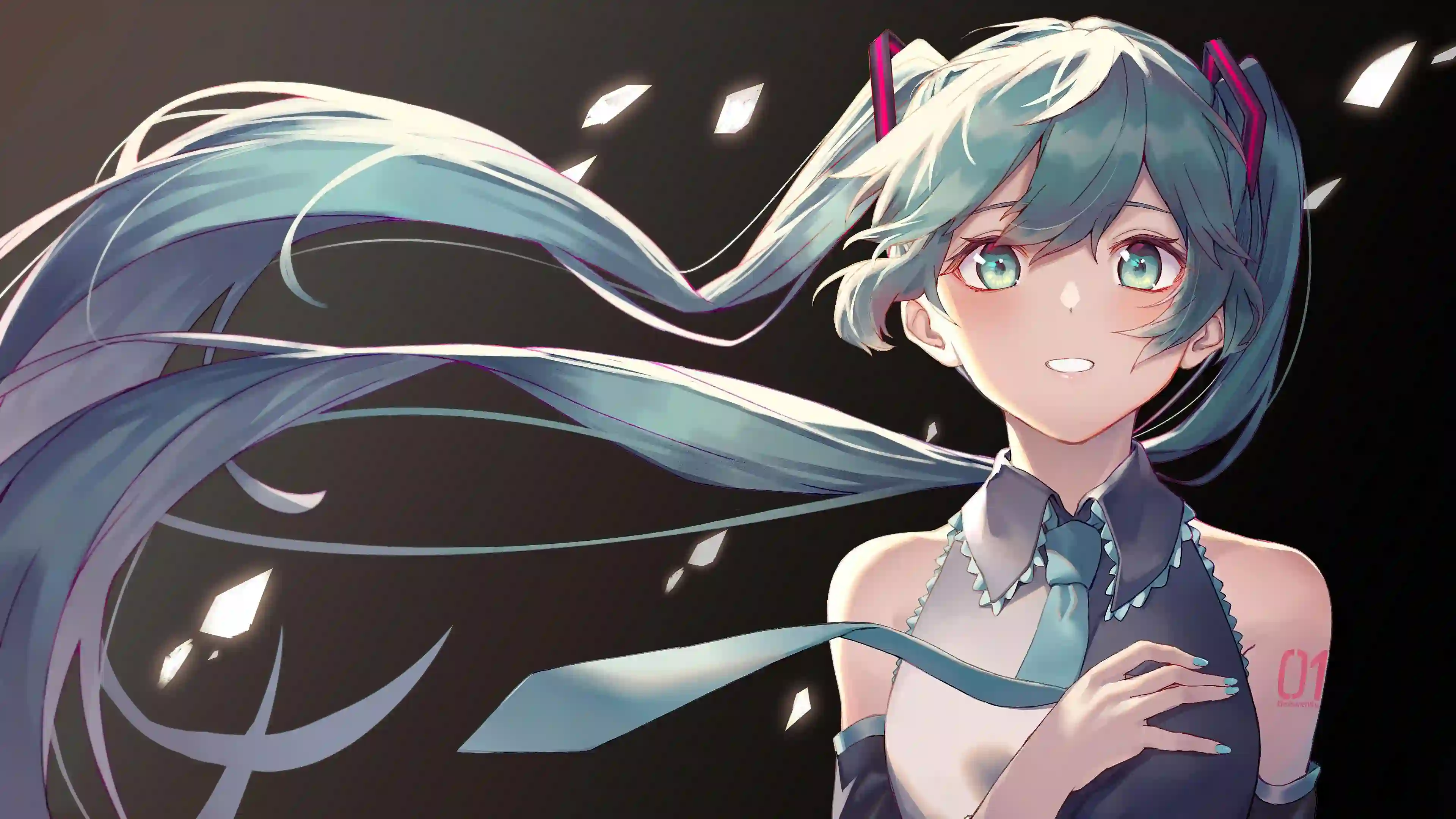 动漫女孩 二次元 双马尾女孩 初音未来 蓝色头发 可爱女孩 长发 飘逸长发