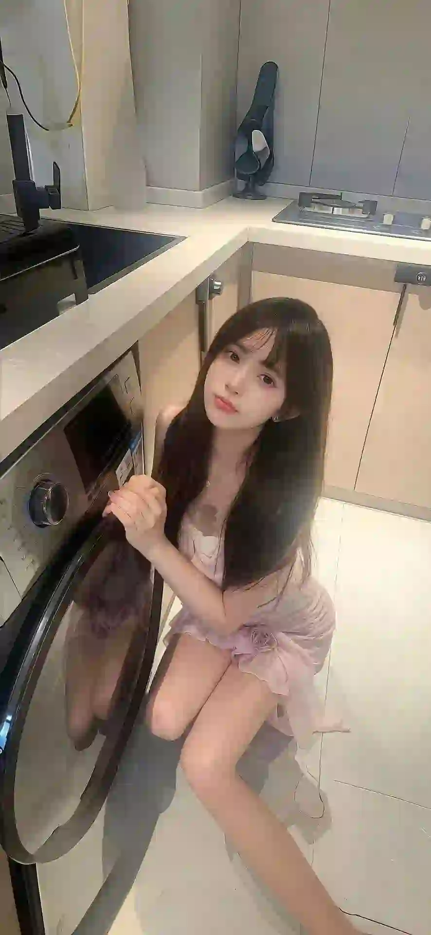 美女 长发美女 性感 居家