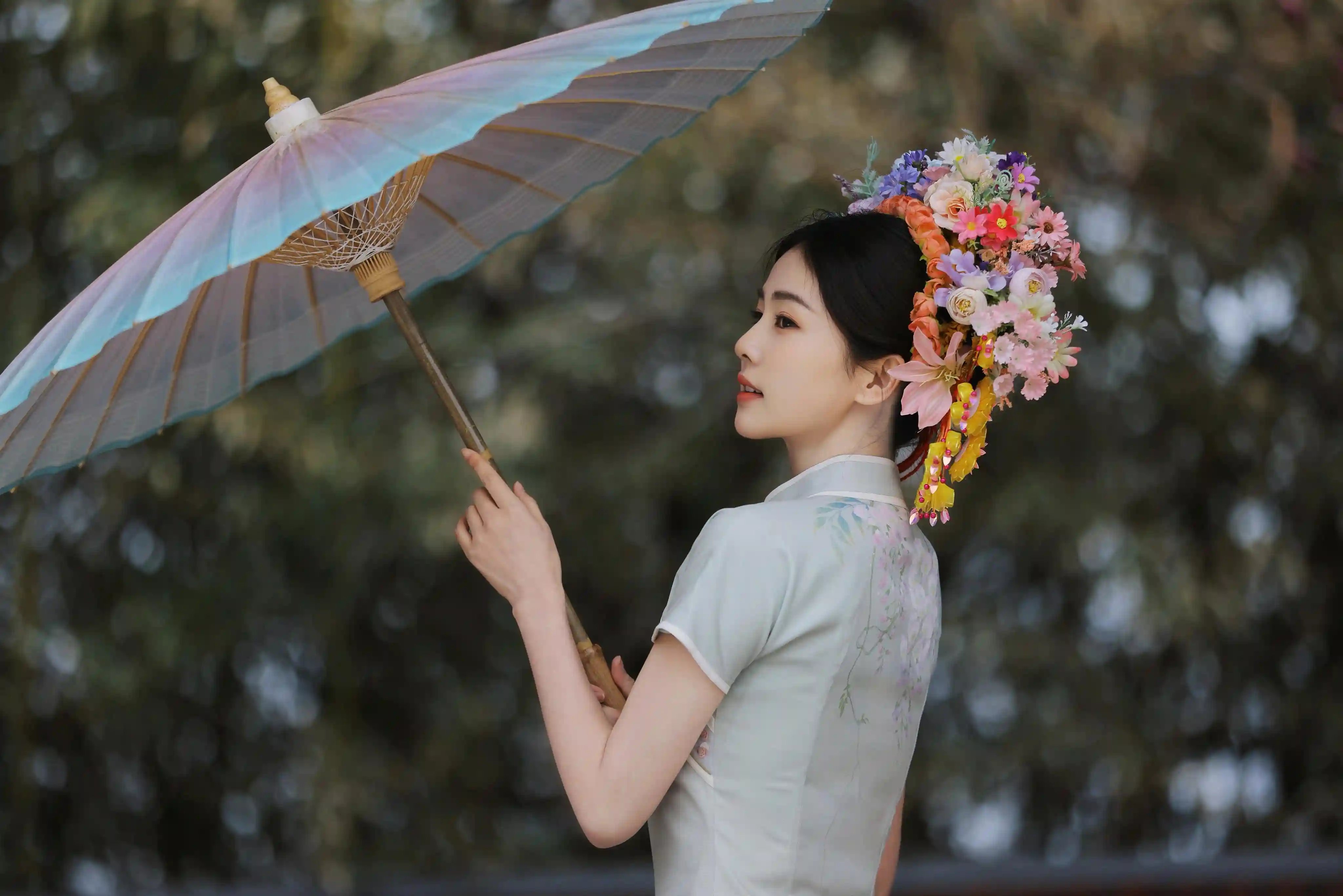白鹿 侧脸 古风 ɡ 4K美女壁纸