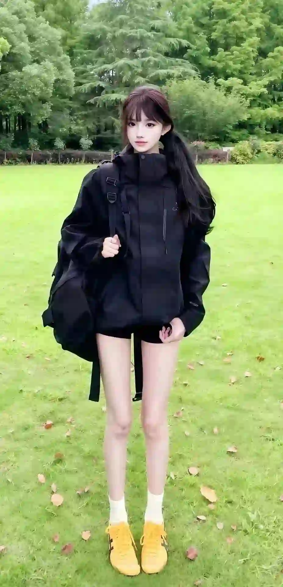 美女 长发美女 长腿美女 登山装