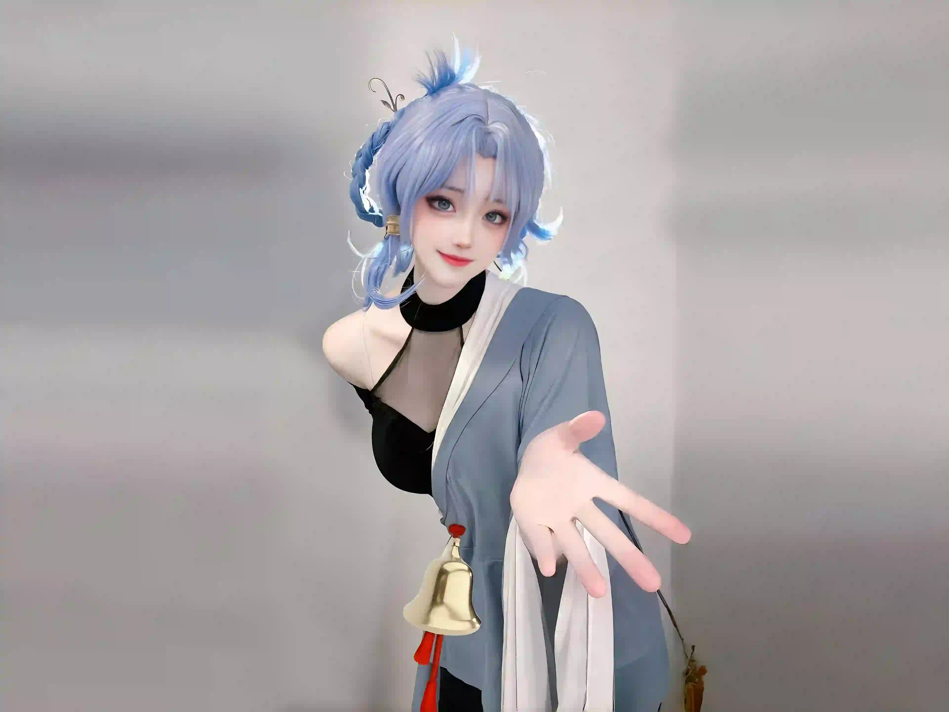 cos 蓝色头发 漂亮coser