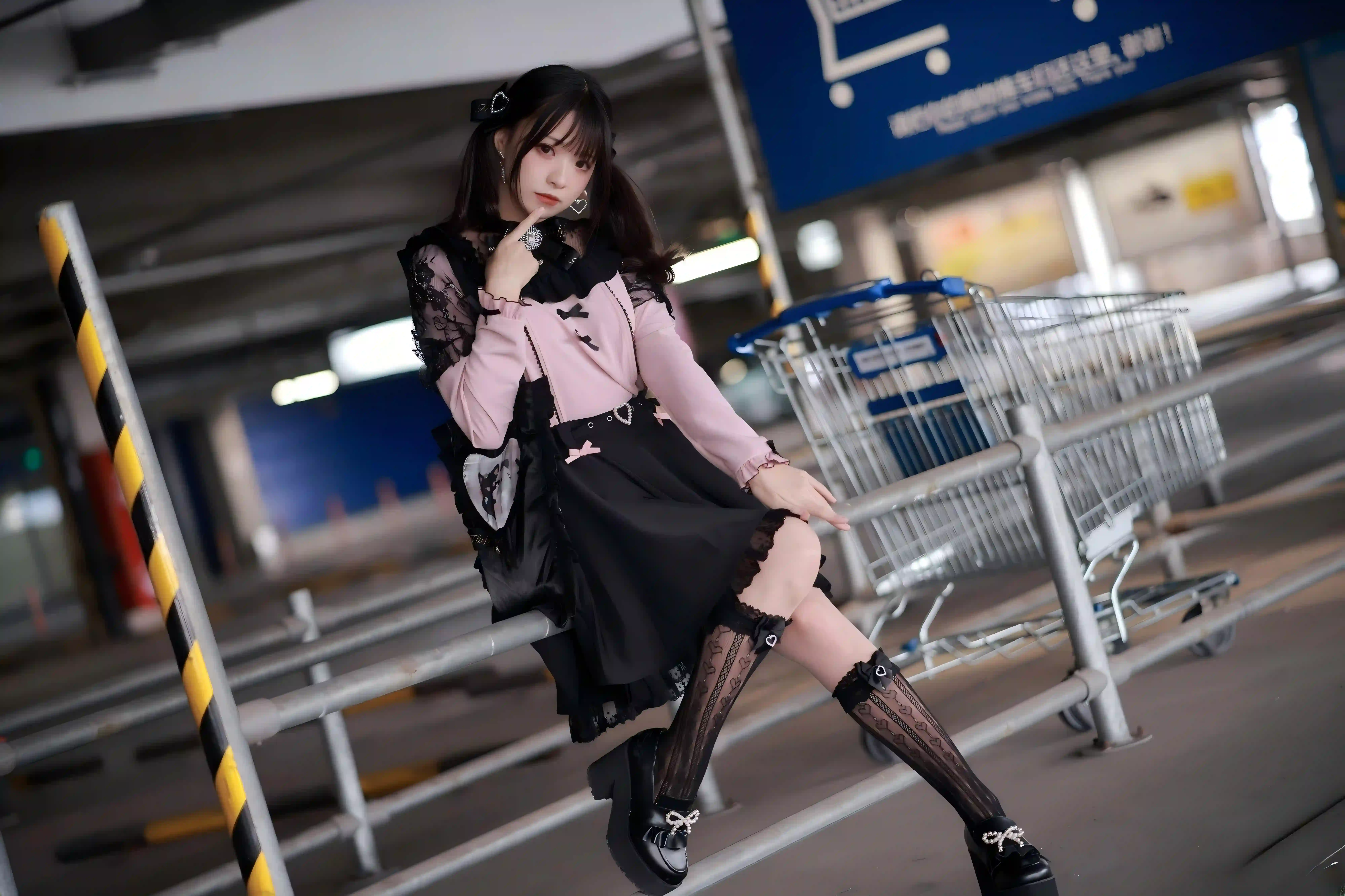 双马尾 制服穿搭 Lolita 户外写真 