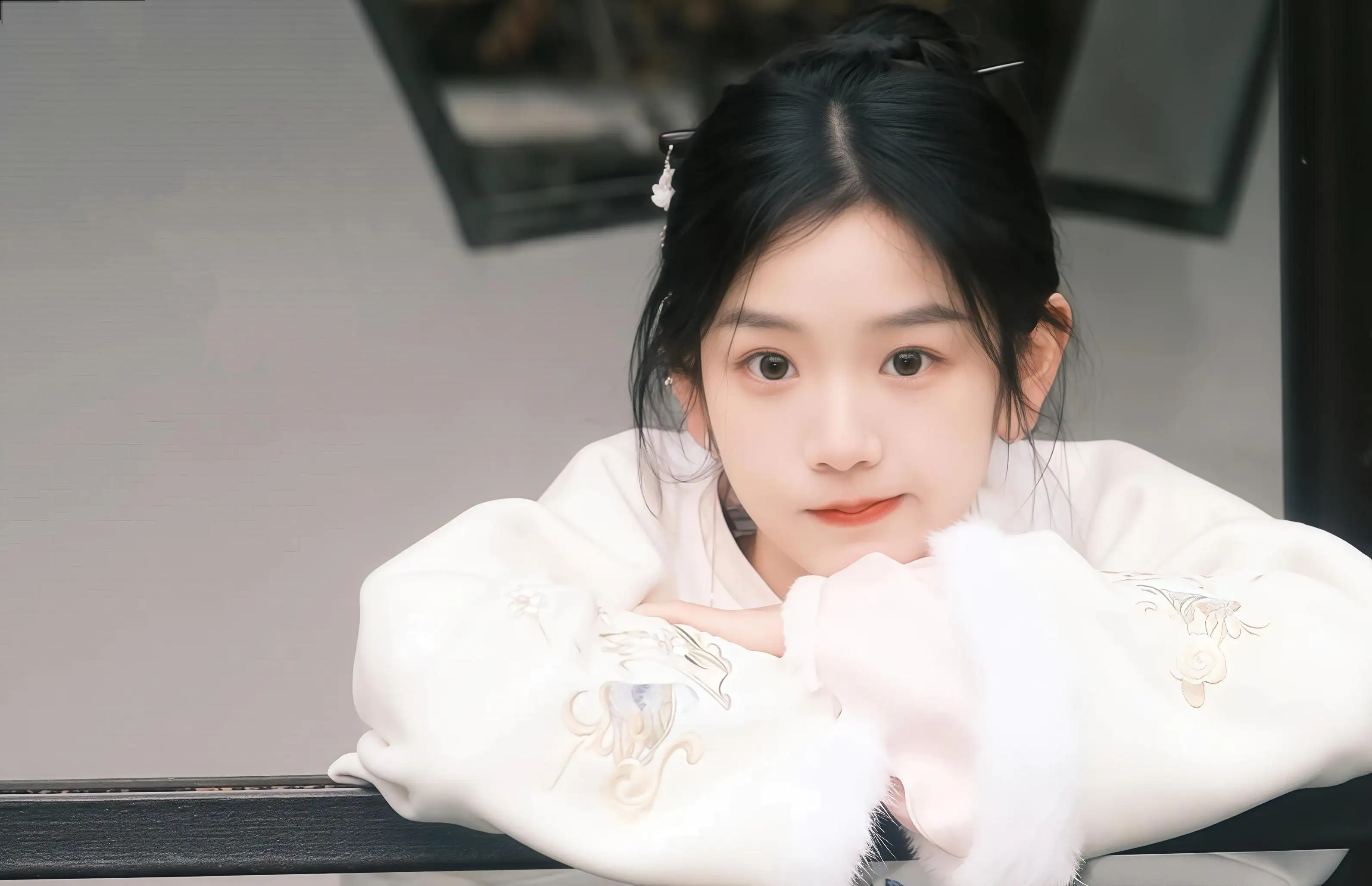 长发白衣可爱美女｜汉服古风美女