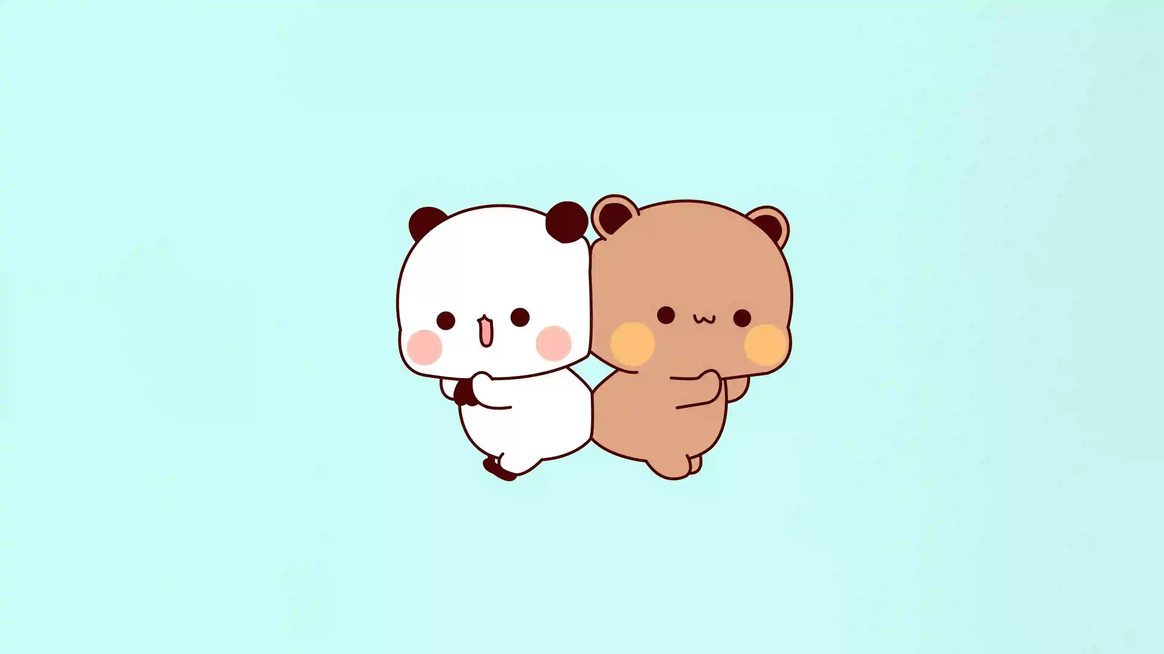 可爱小熊 纯色背景 极简 小白熊 小灰熊