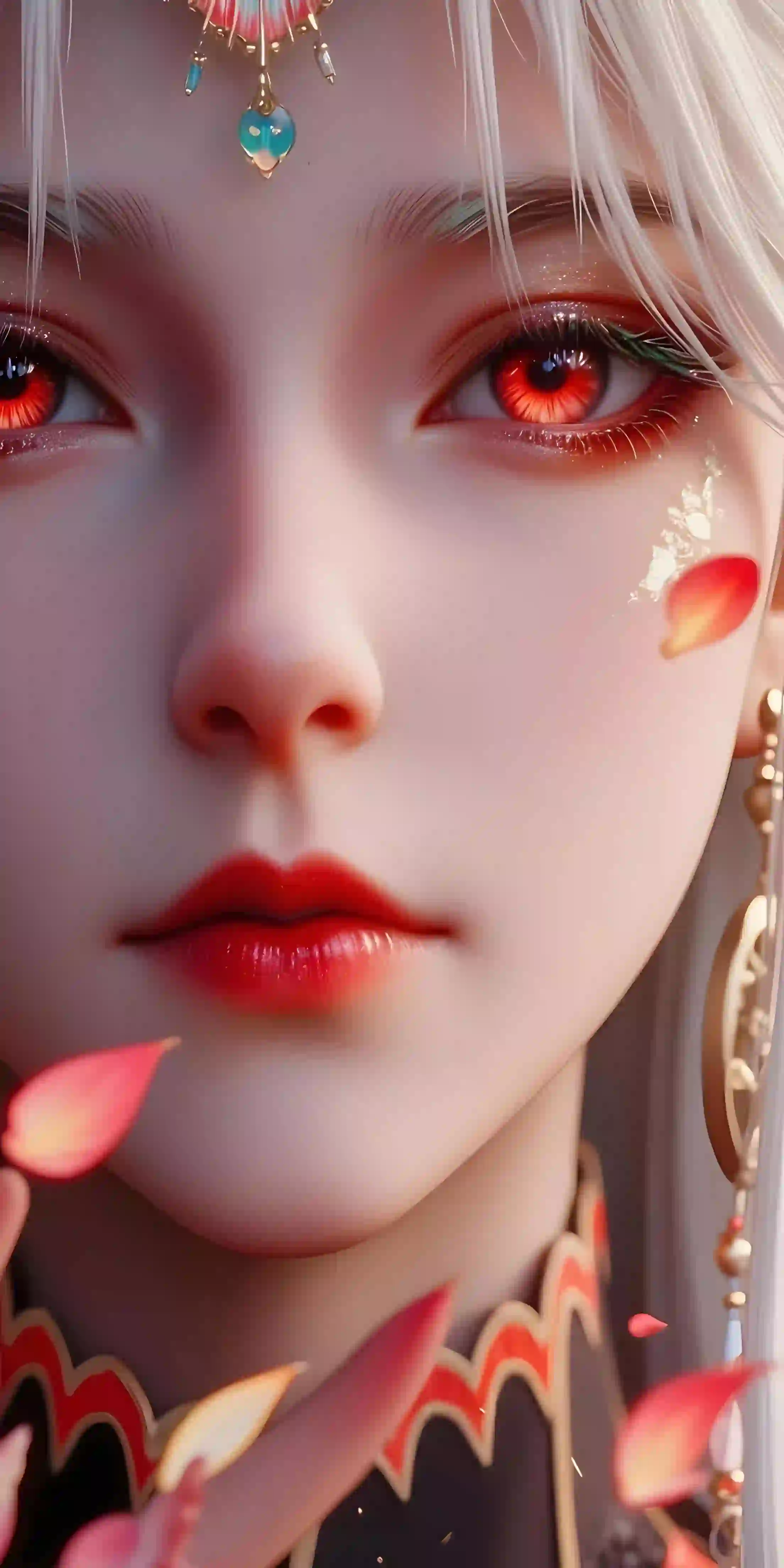 国风唯美白发红瞳少女·柳七月