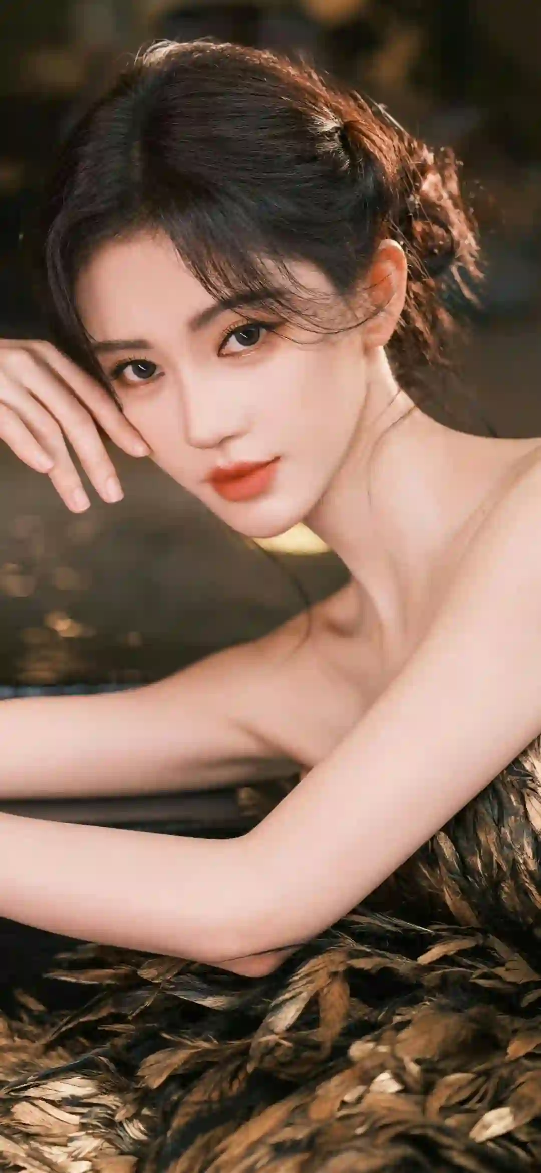 鞠婧祎 性感美女 清纯 抹胸长裙美女