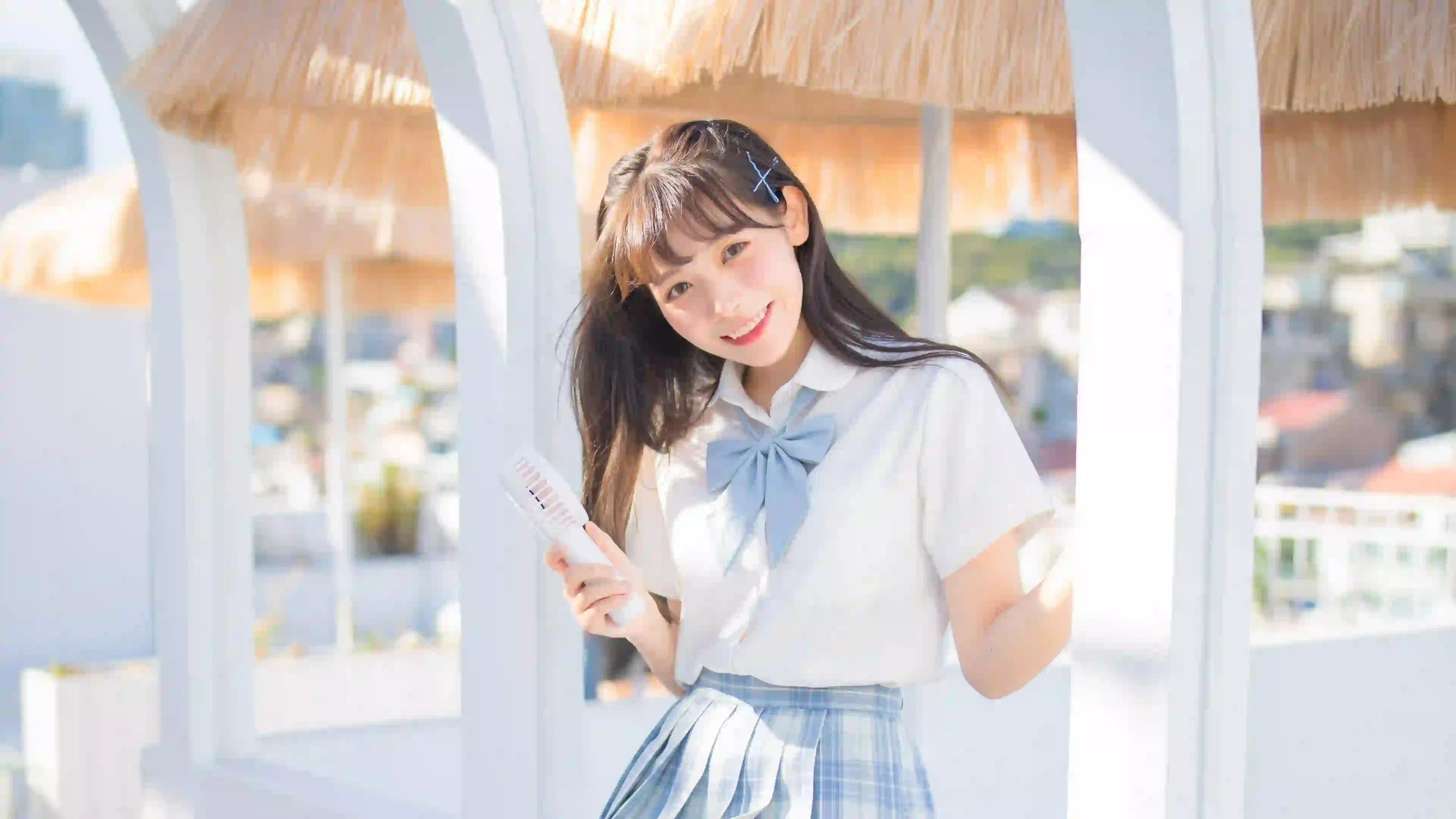 可爱女孩 甜美 jk穿搭 户外 阳光