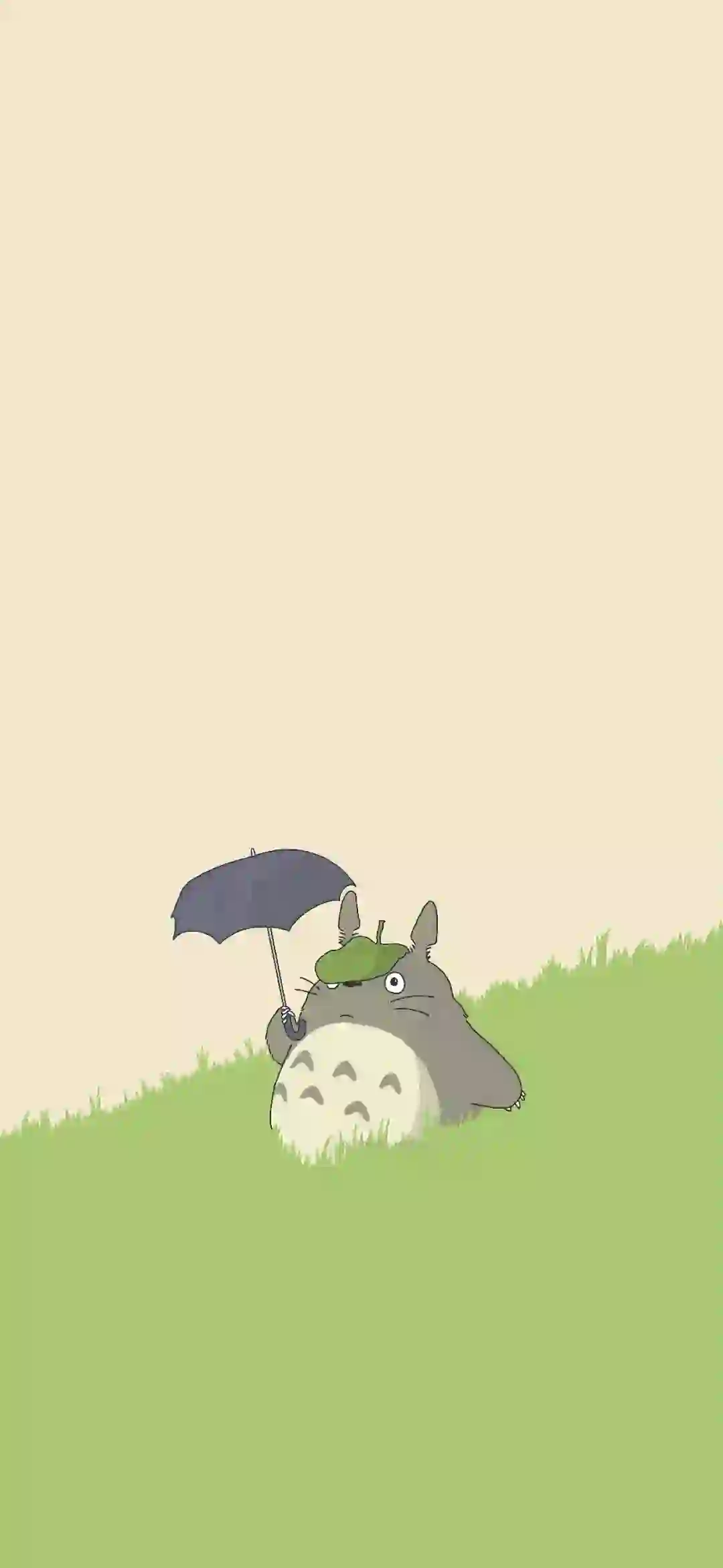 龙猫 草地 雨伞 撑伞的龙猫