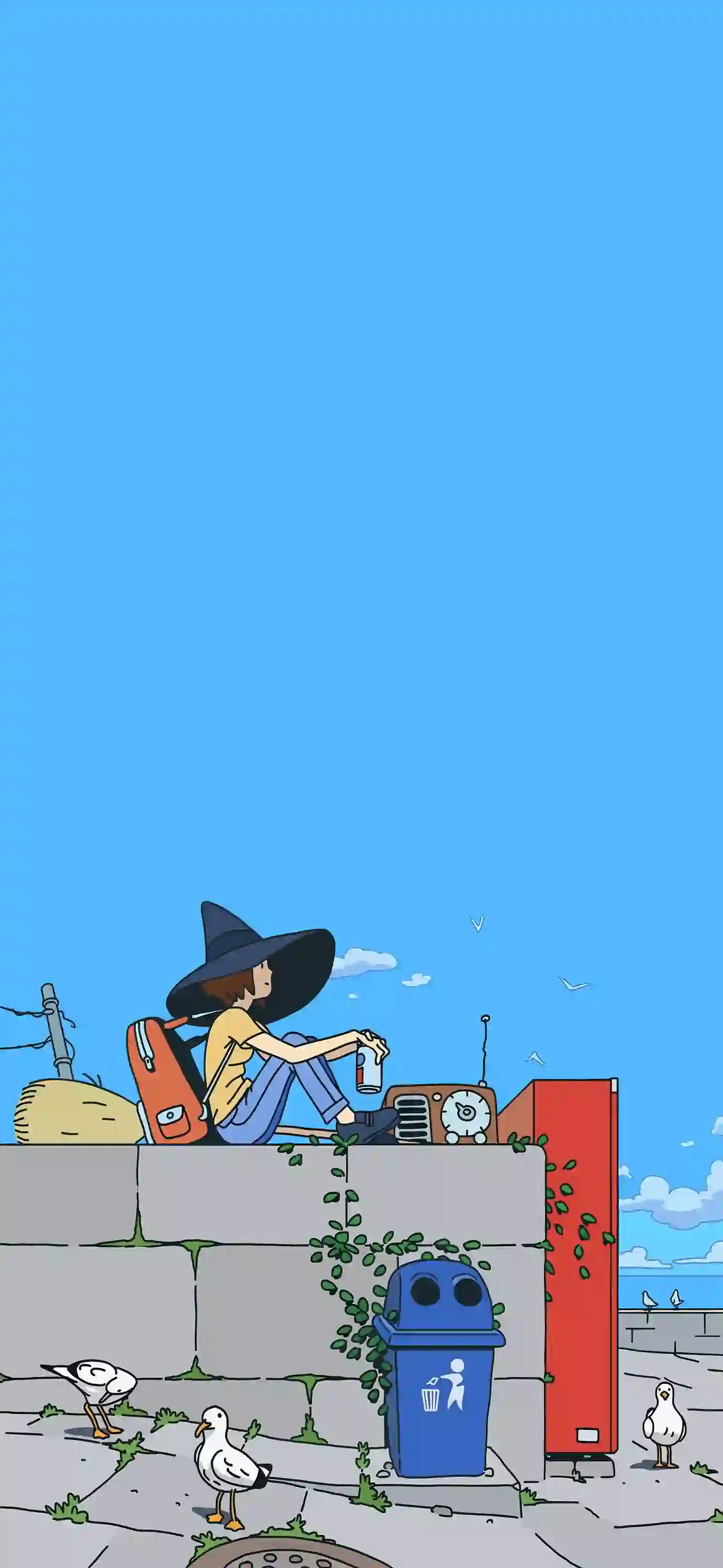 背包客 二次元 插画