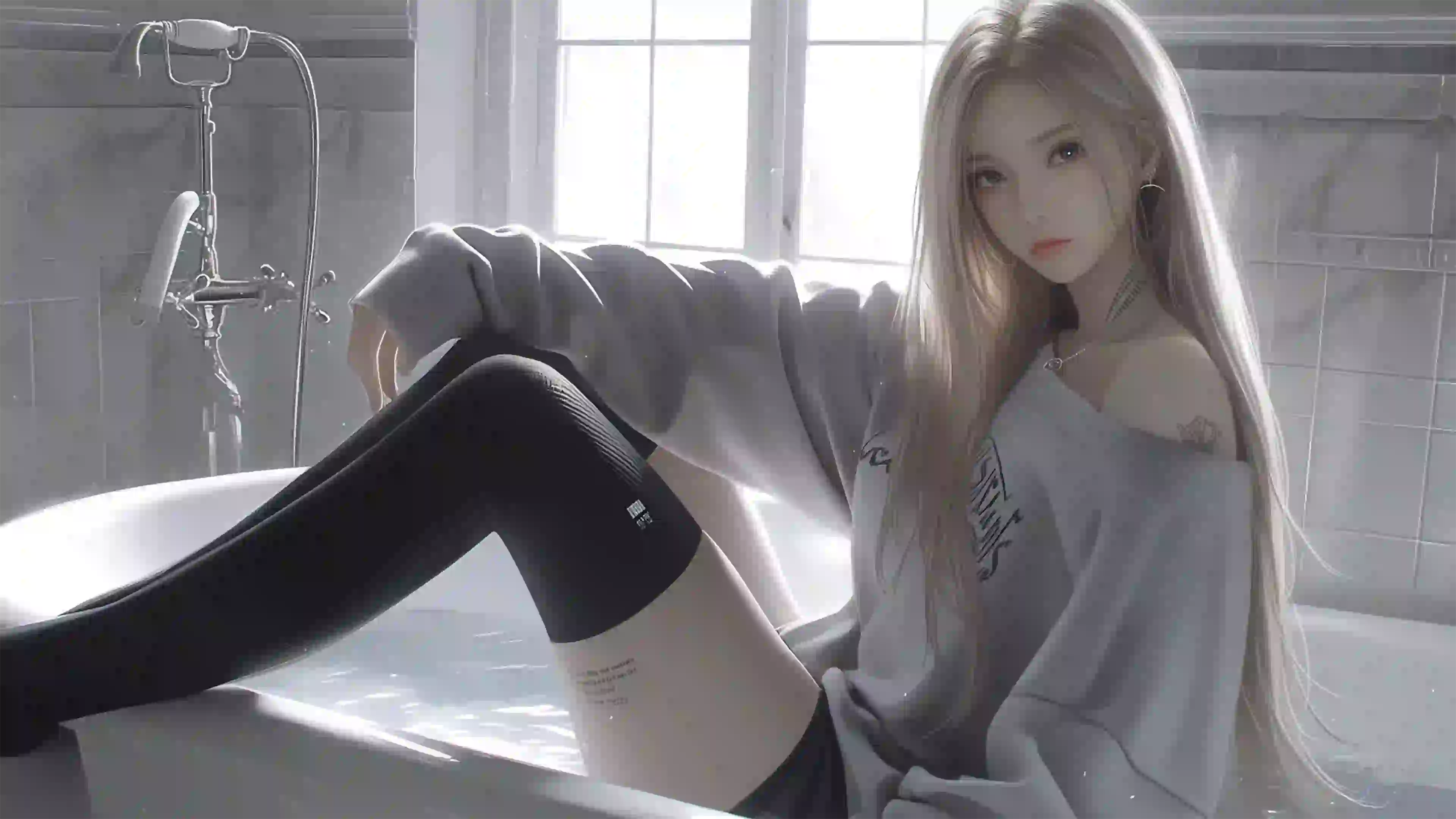 动漫女孩 长发女孩 二次元 ai AI 4k壁纸 长腿美女 性感美女 个性