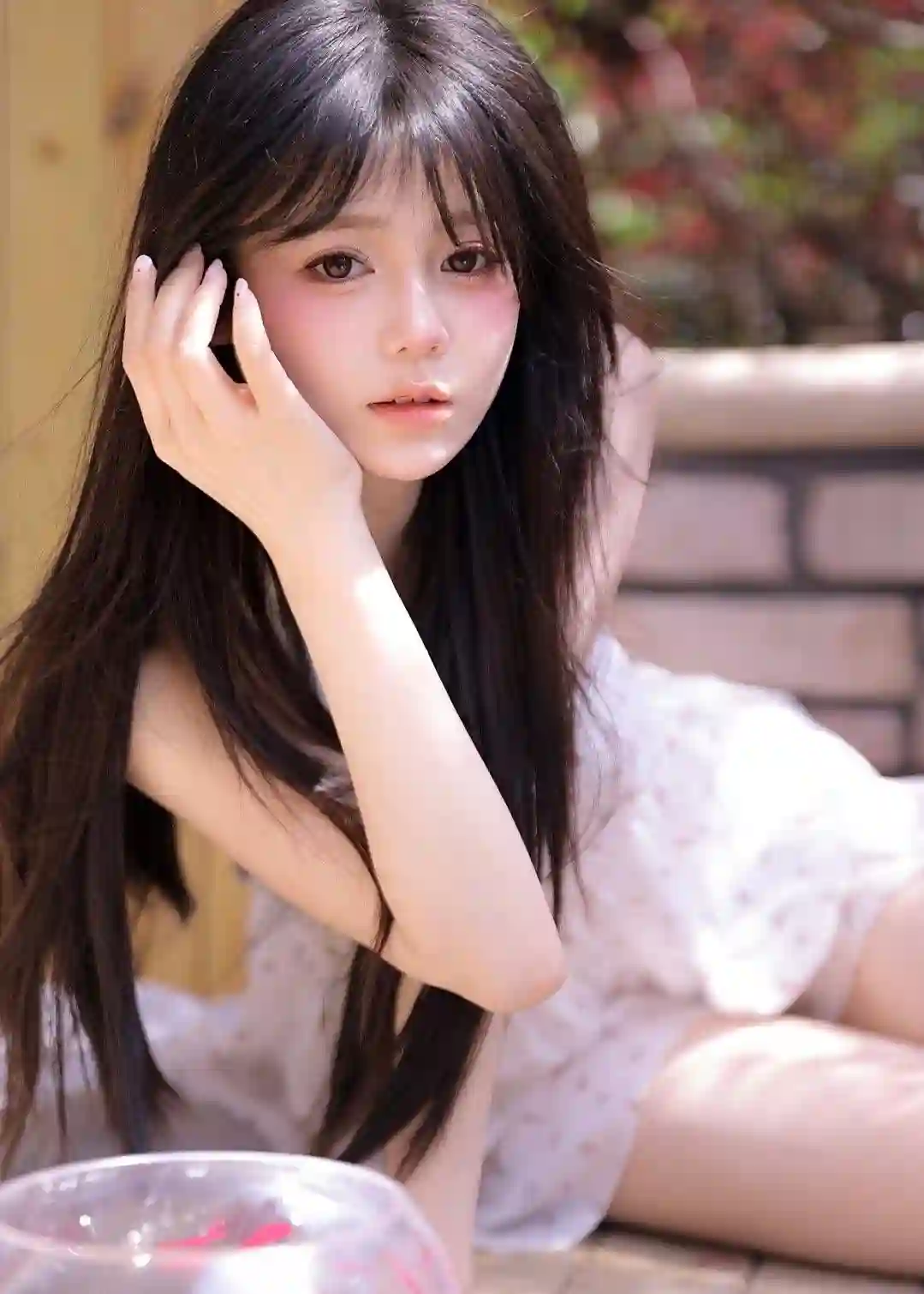 碎花裙女孩 可爱女孩 白色裙子 长发可爱美女 写真