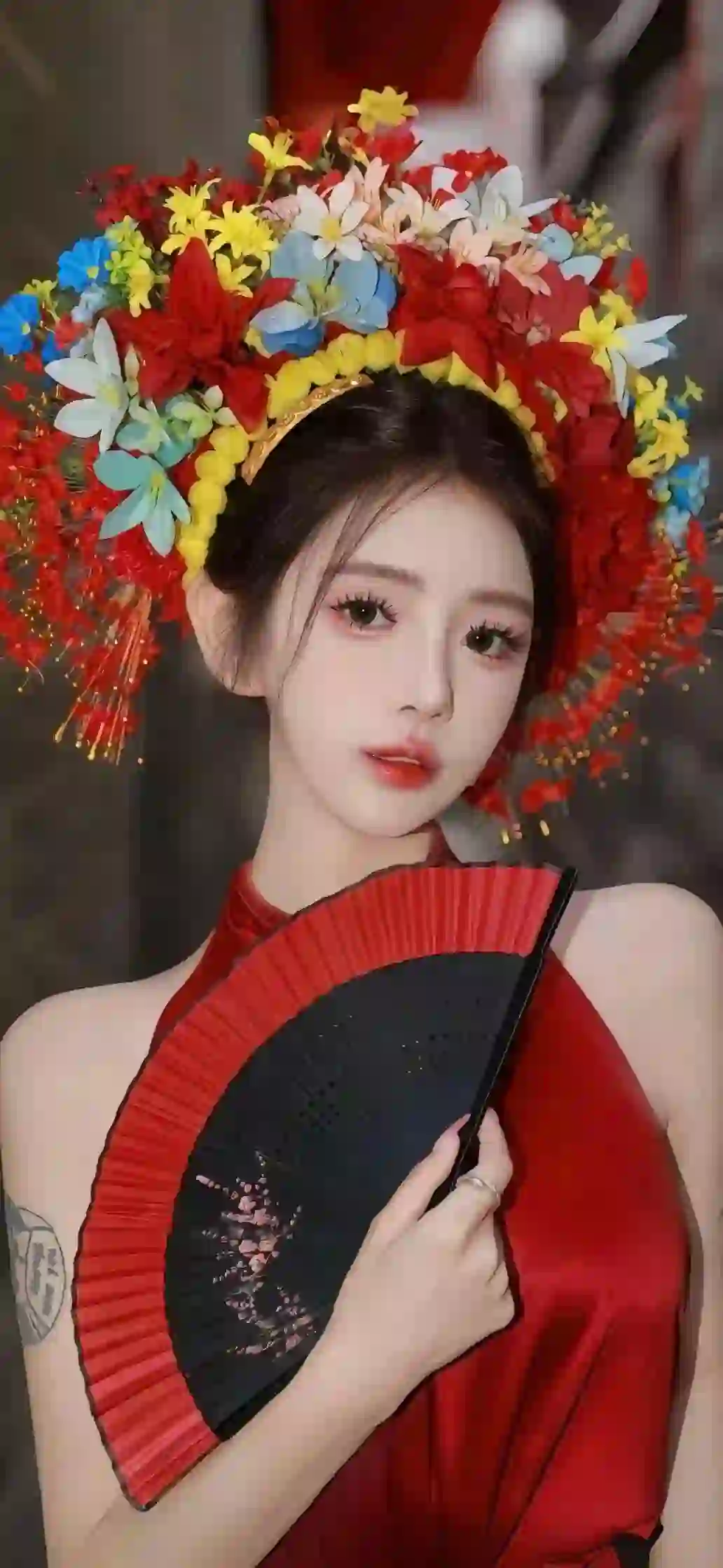 美女 长发美女 清纯美女 红色裙子 古风