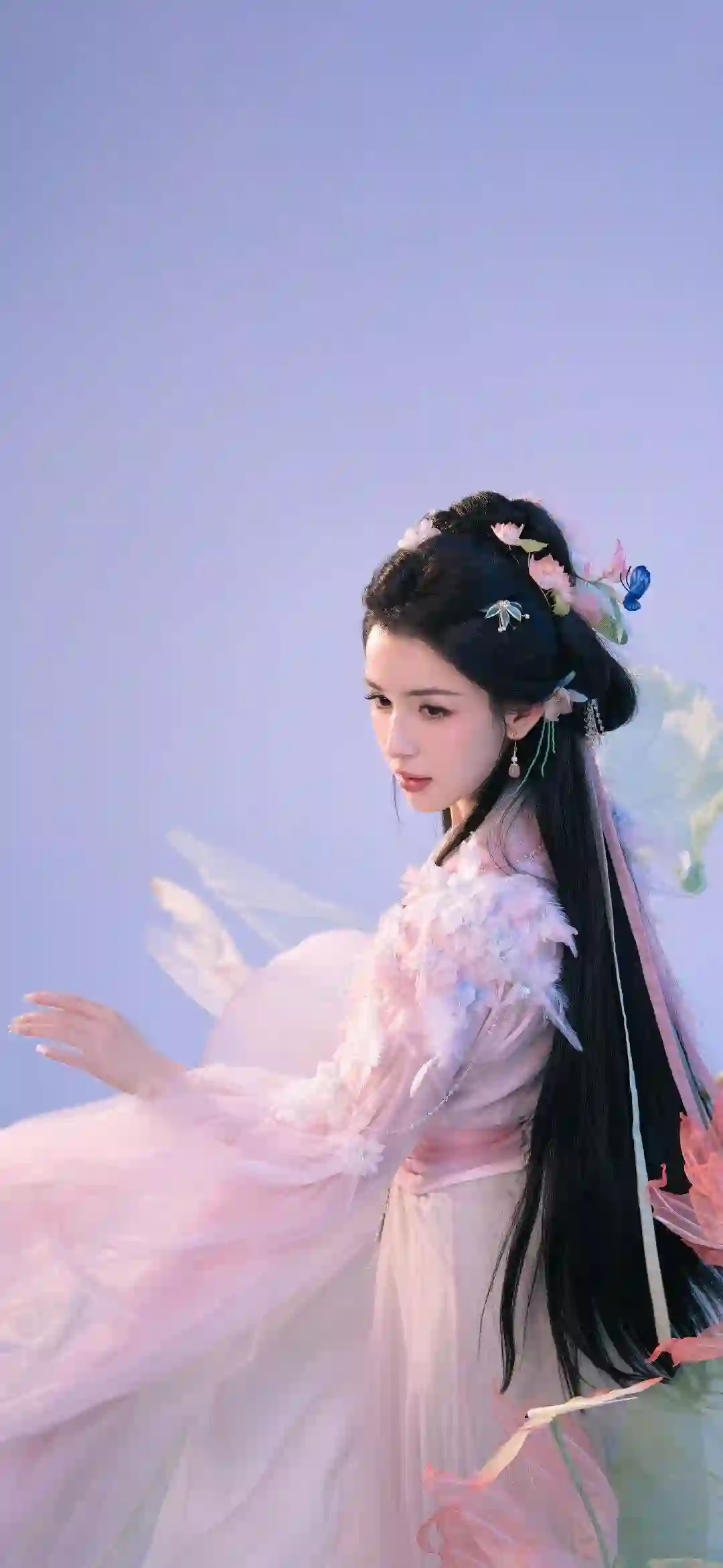 古风美女 长发美女 明星壁纸 粉色长裙