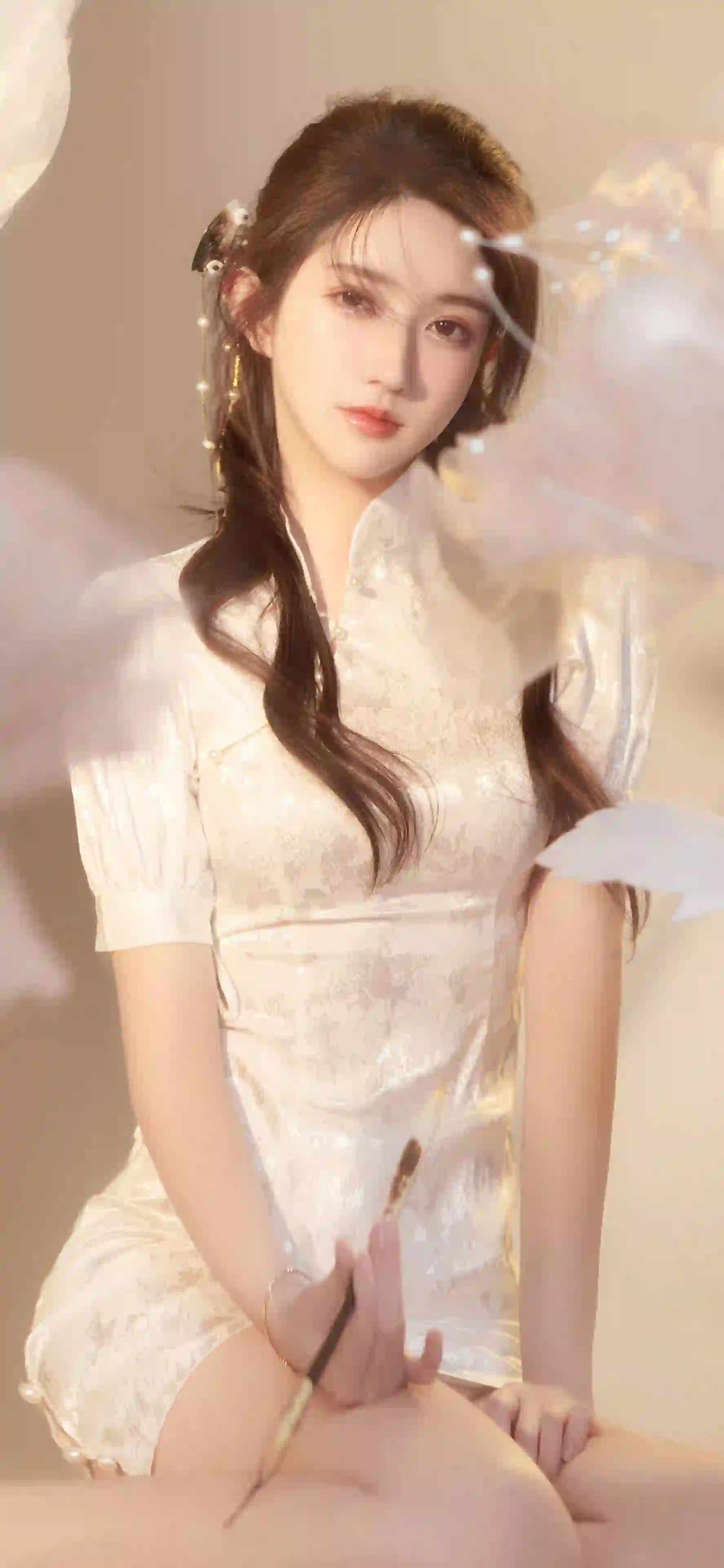 旗袍 长发旗袍美女 优雅