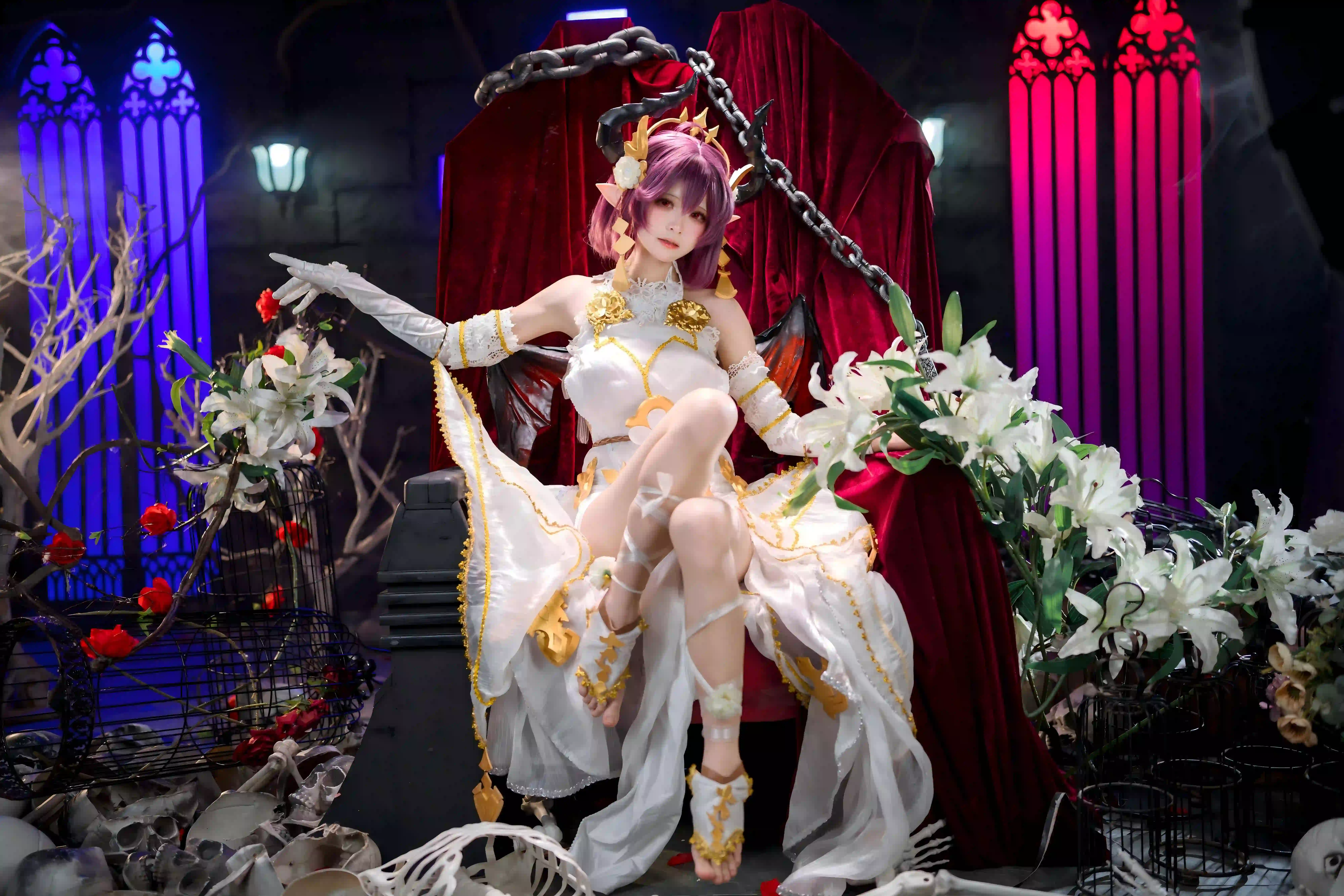 长腿美女 cos 性感美女 花团