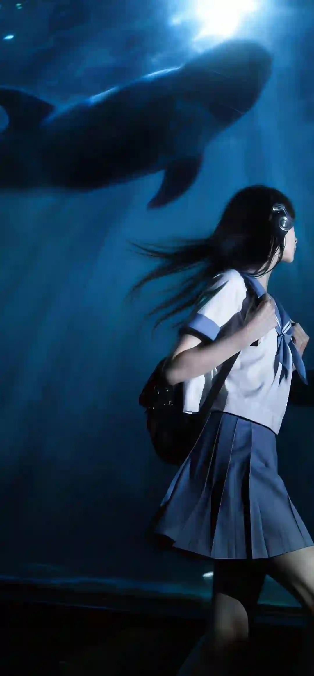 jk 长发美女 海洋馆 学院风