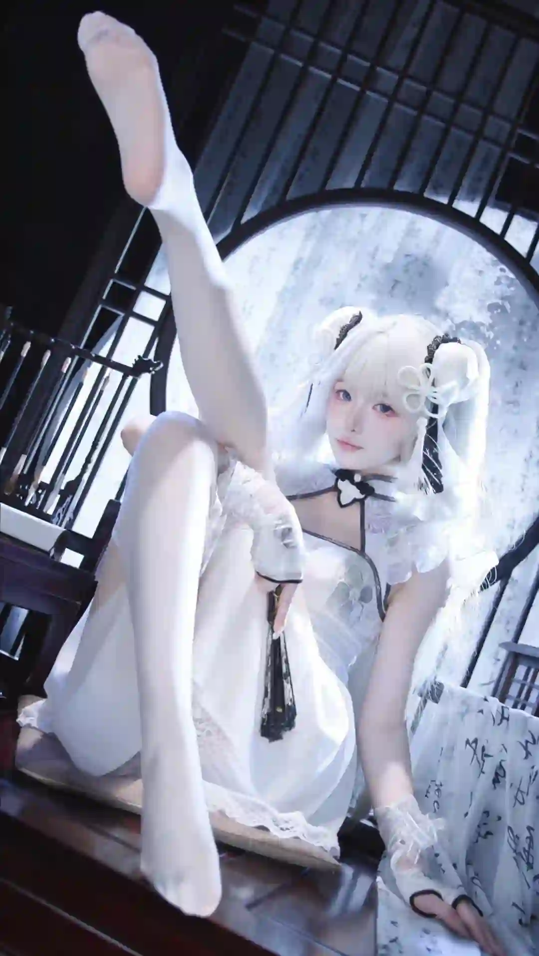 长腿丝袜美女 白色丝袜 白丝 Coserc