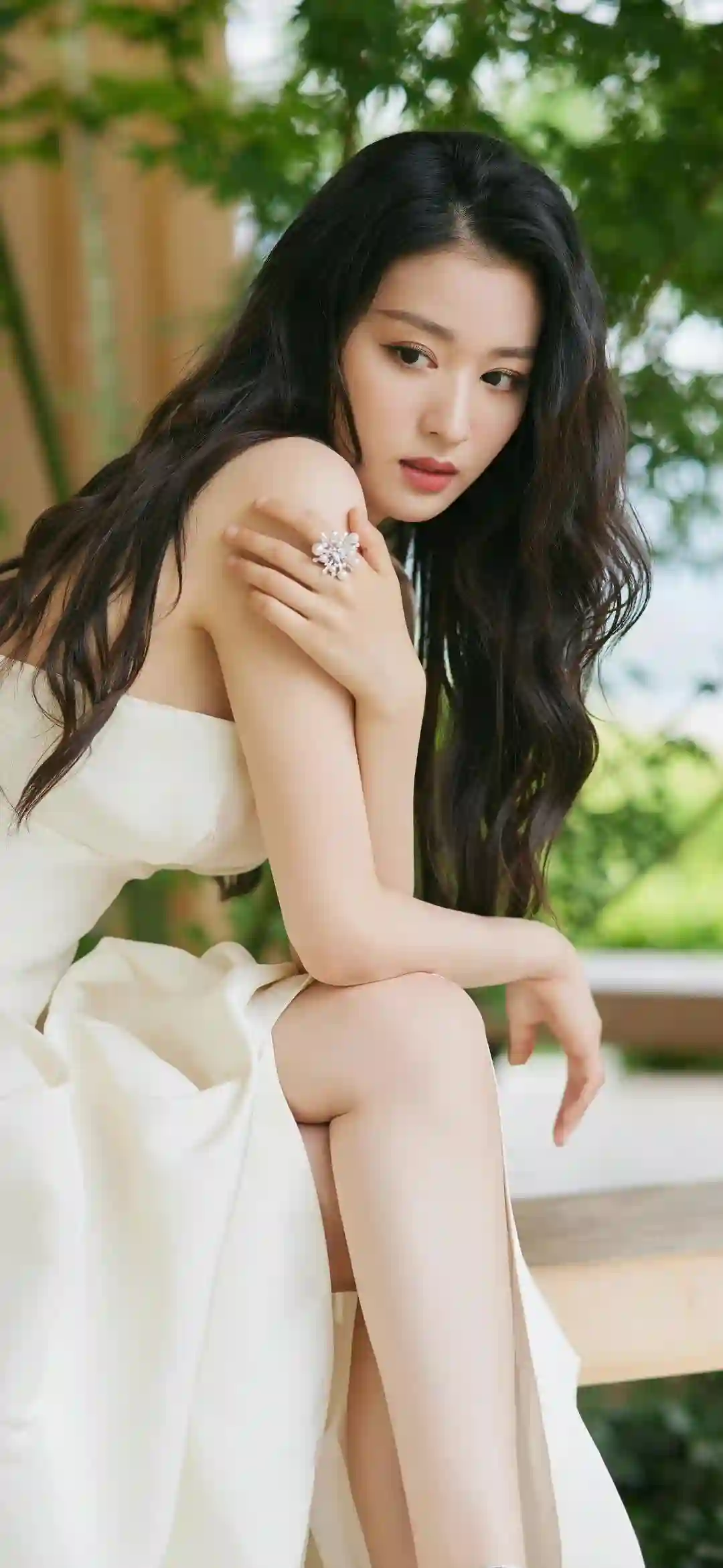 白色长裙美女 长腿美女 王楚然