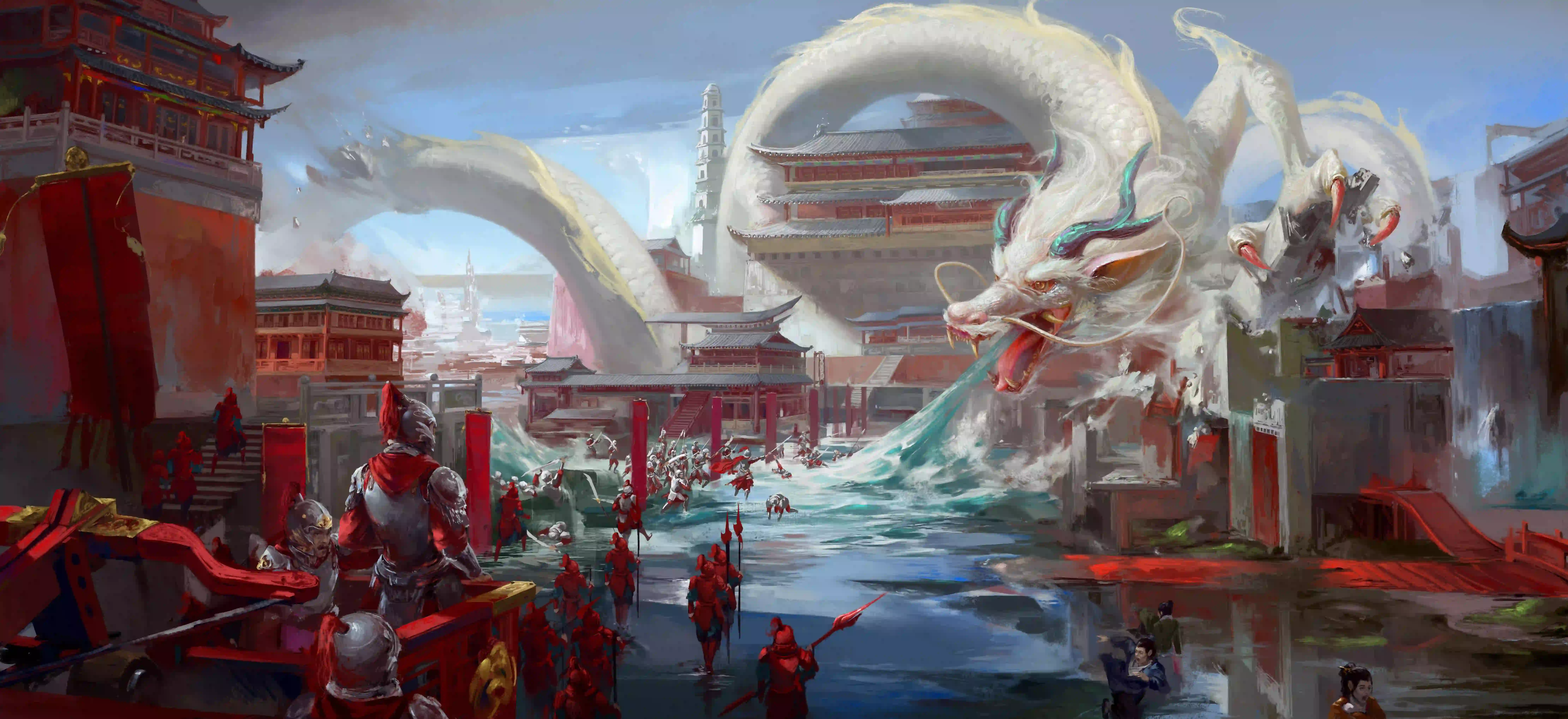 ai 白色巨龙 红色 士兵
