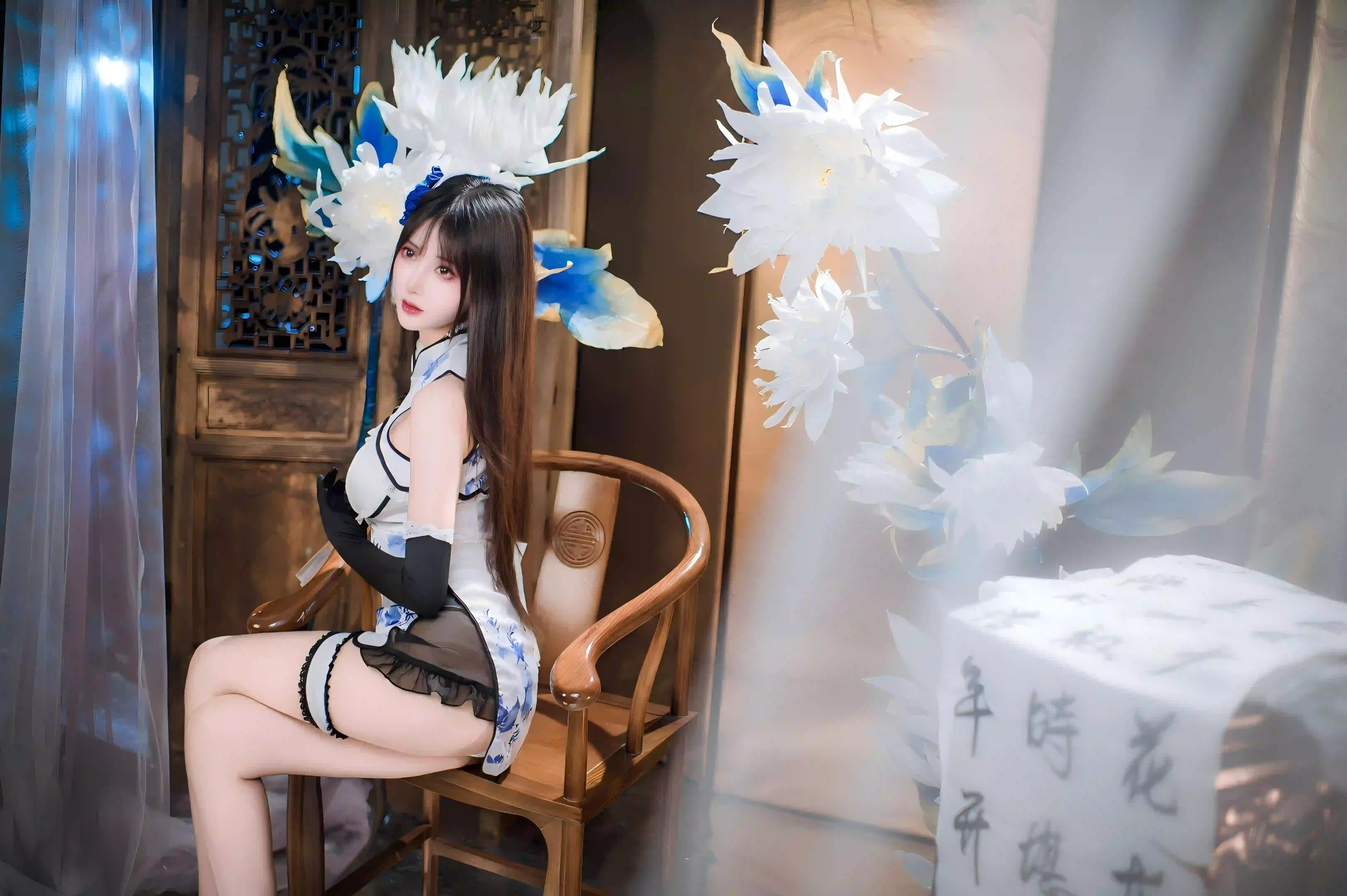 古风 旗袍 性感美女 优雅 长腿美女 古色古香
