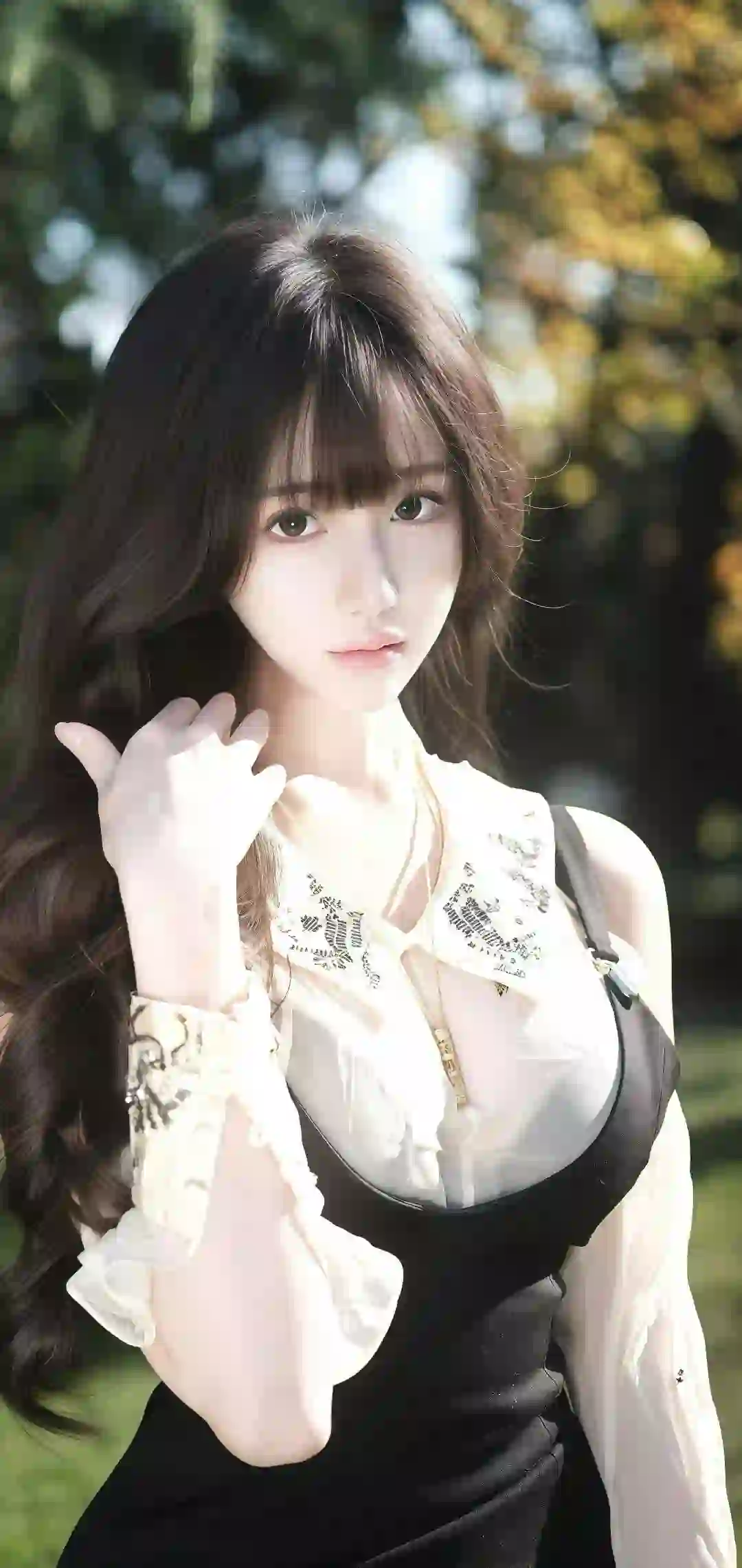 长发清纯美女 户外 自然