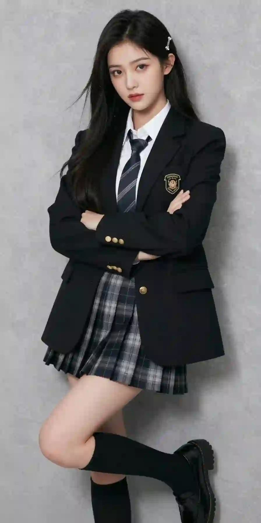 jk穿搭 长发美女 学院风 御姐 清纯 个性 小清新