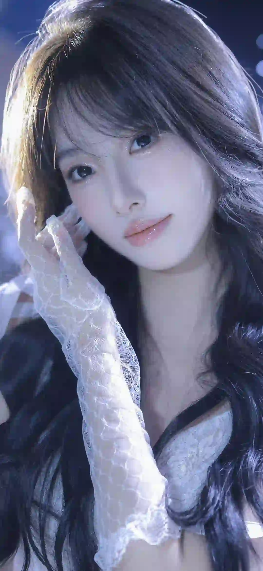 天使般 长发性感美女 清纯美女 白色手套 唯美