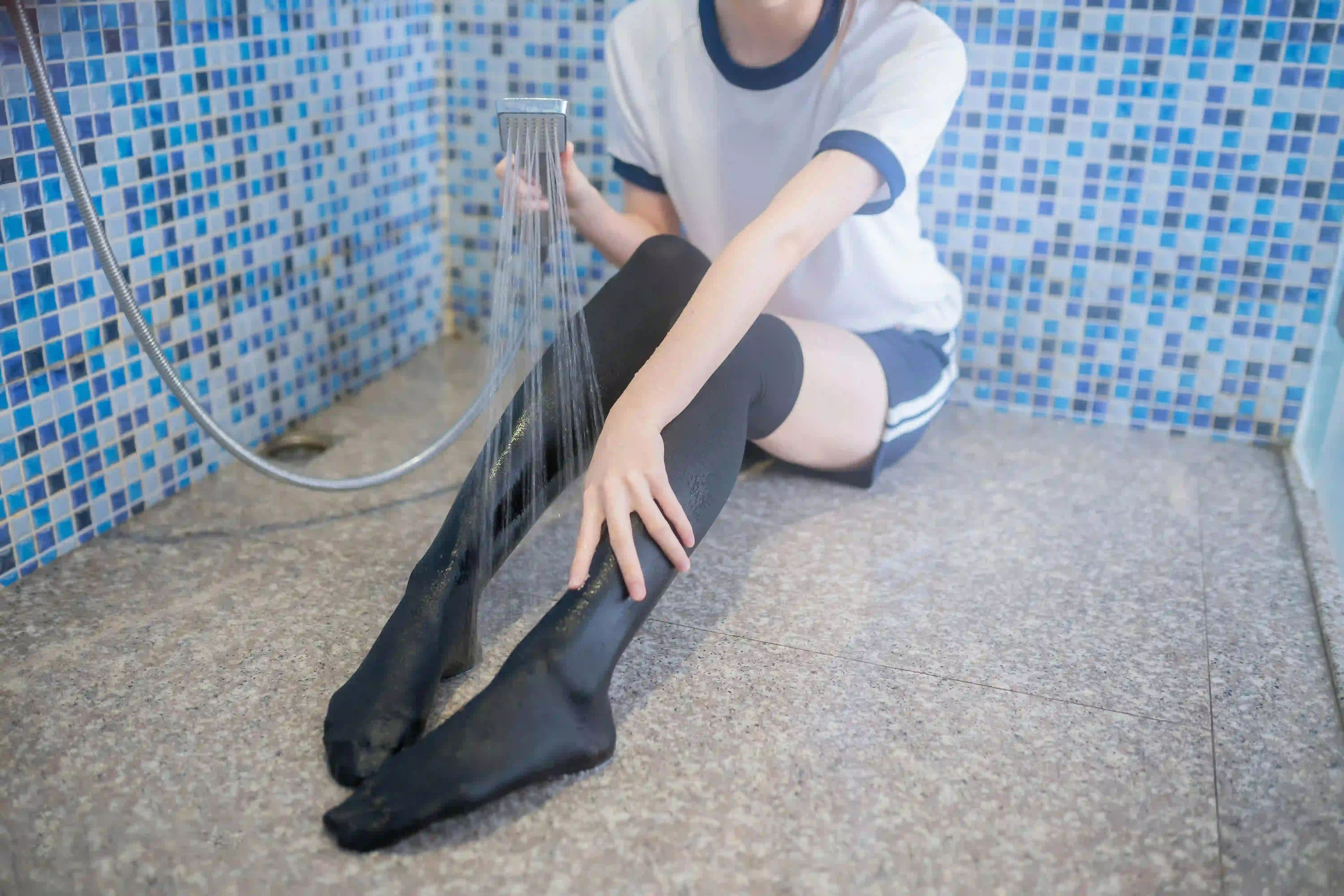 体操服 长发美女 性感美女 丝袜 黑丝 黑色丝袜