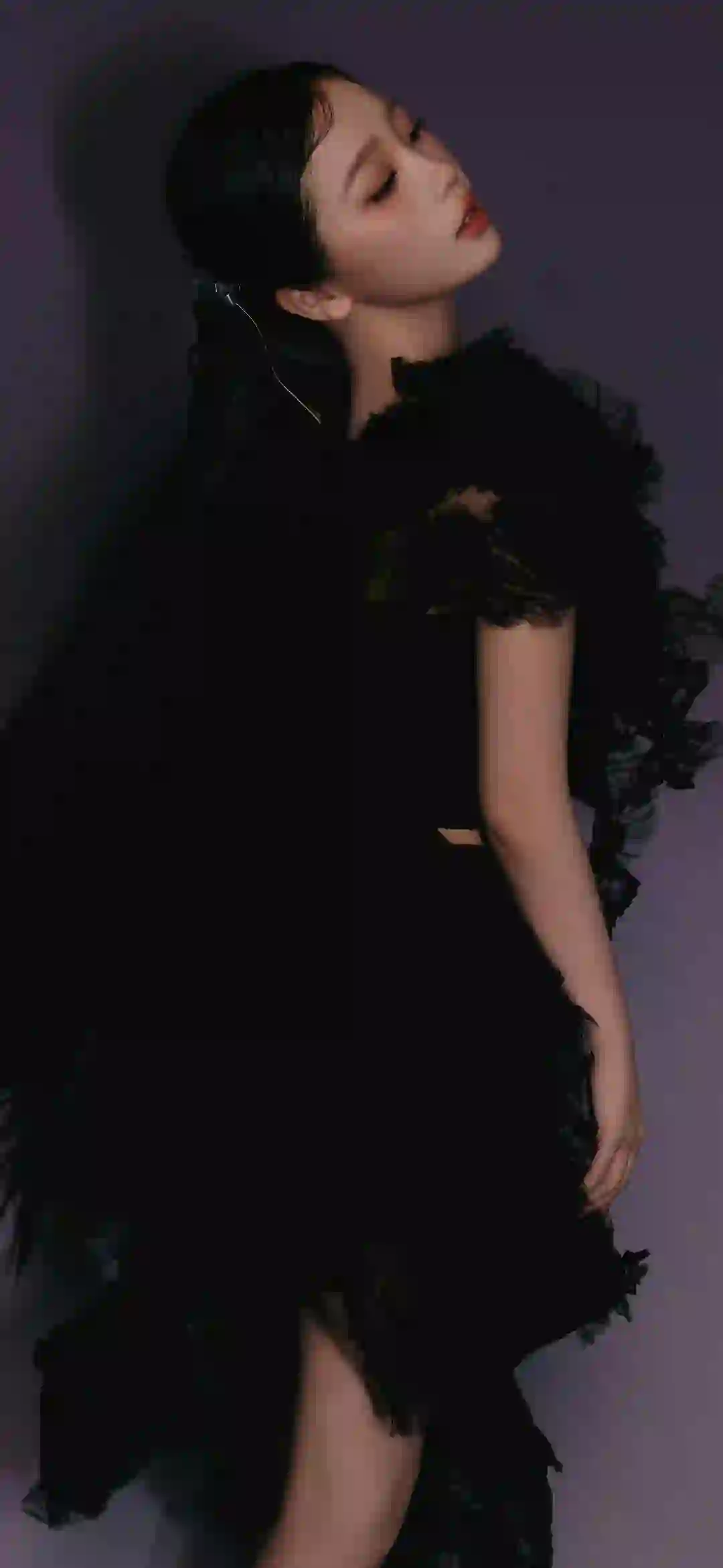 黑色长裙美女 性感美女 暗黑装扮 虞书欣