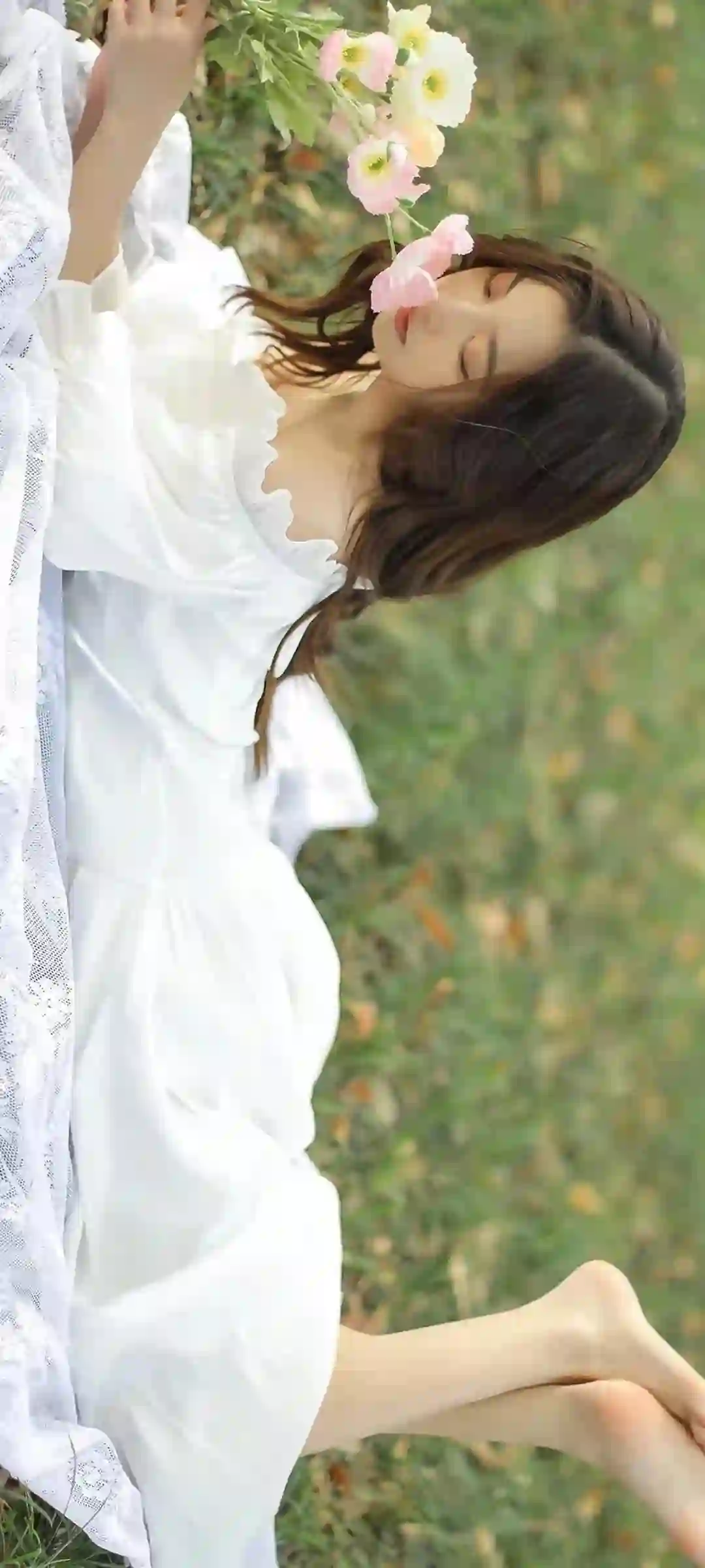 美女 长发美女 清纯美女 户外 唯美 白色长裙